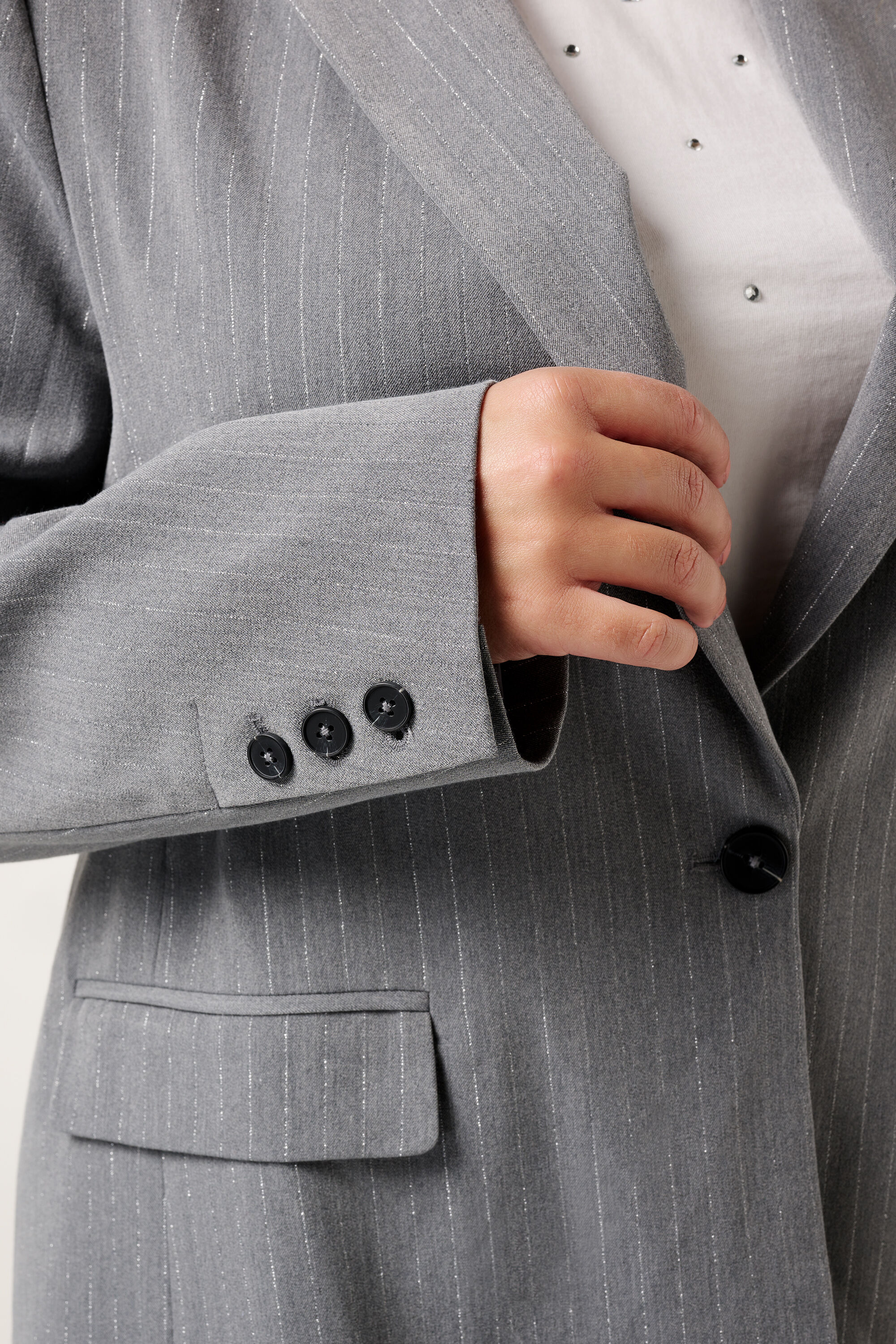 Blazer mit Lurex-Nadelstreifen image number 4