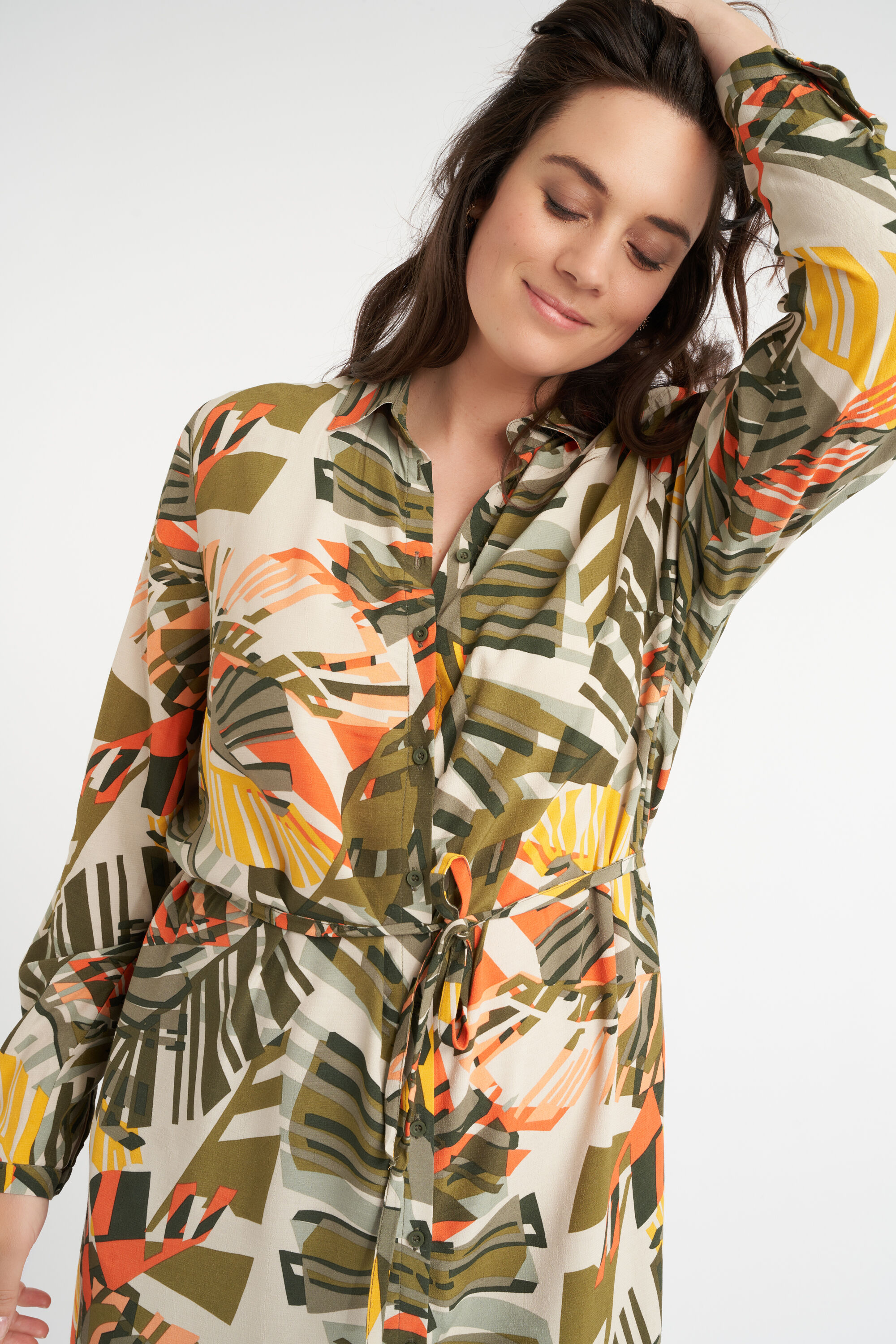 Langes Kleid mit Kordelg&uuml;rtel image number 4