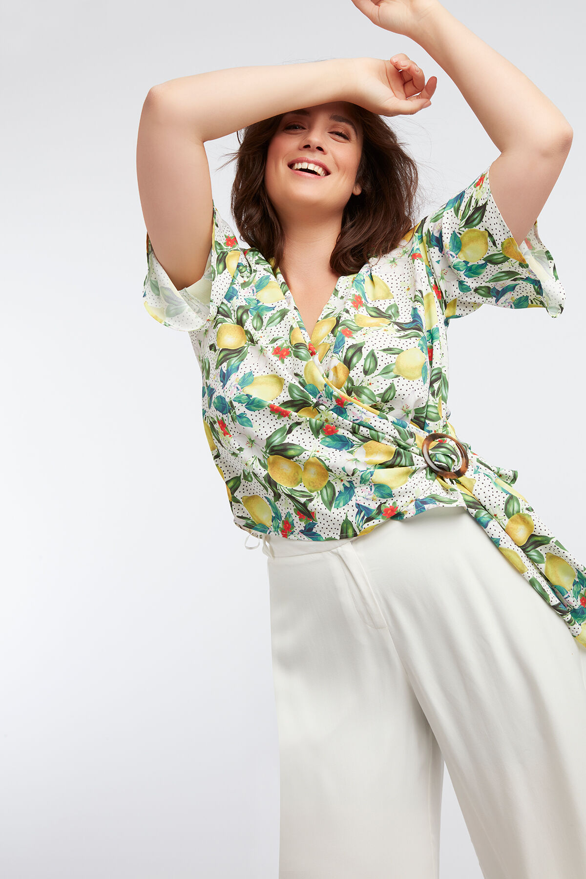 Top mit Zitronen-Print und Schnalle image number 4