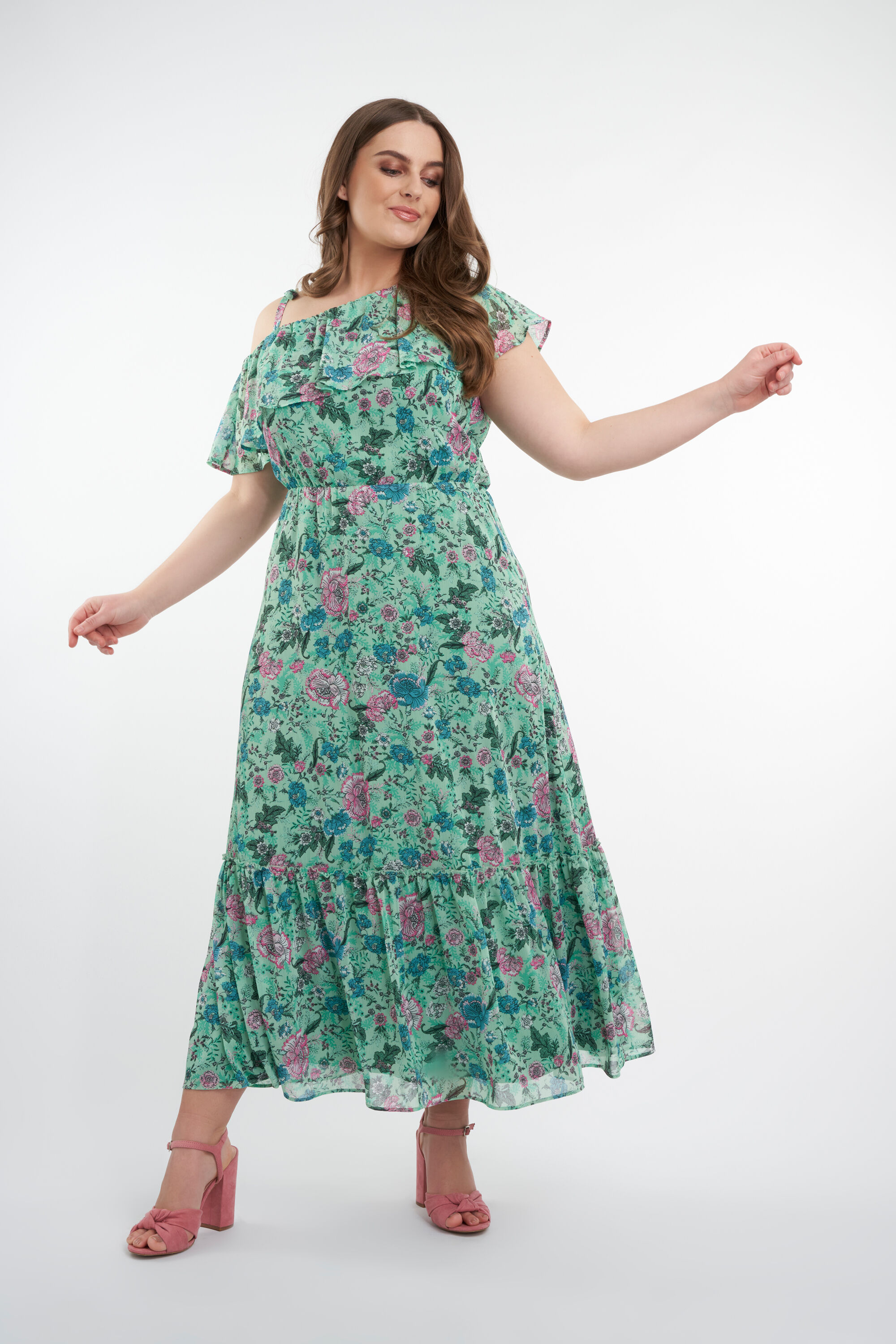 Langes Kleid mit Print  image number 7