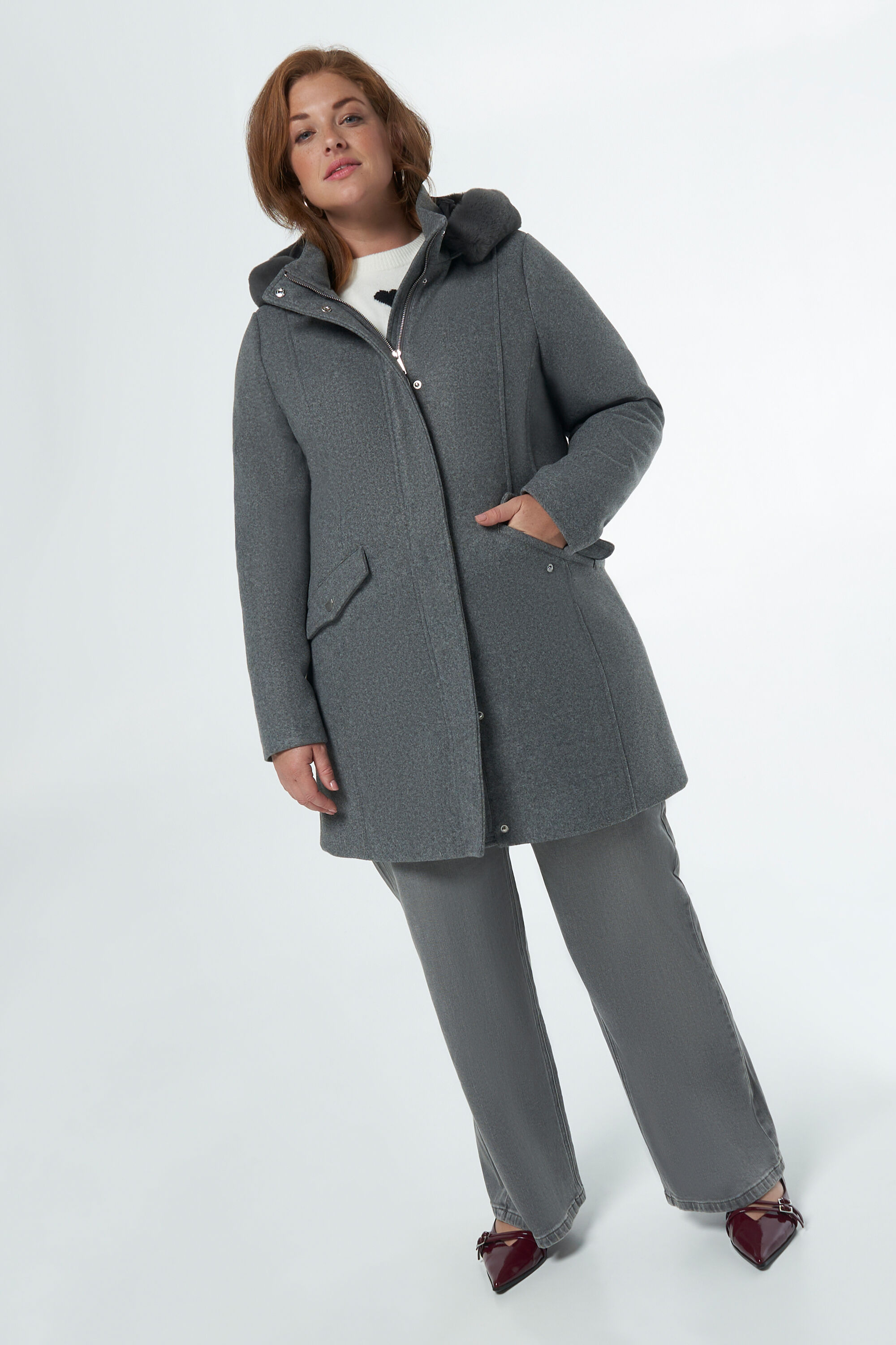 Jacke mit Kunstpelzkragen image number 5