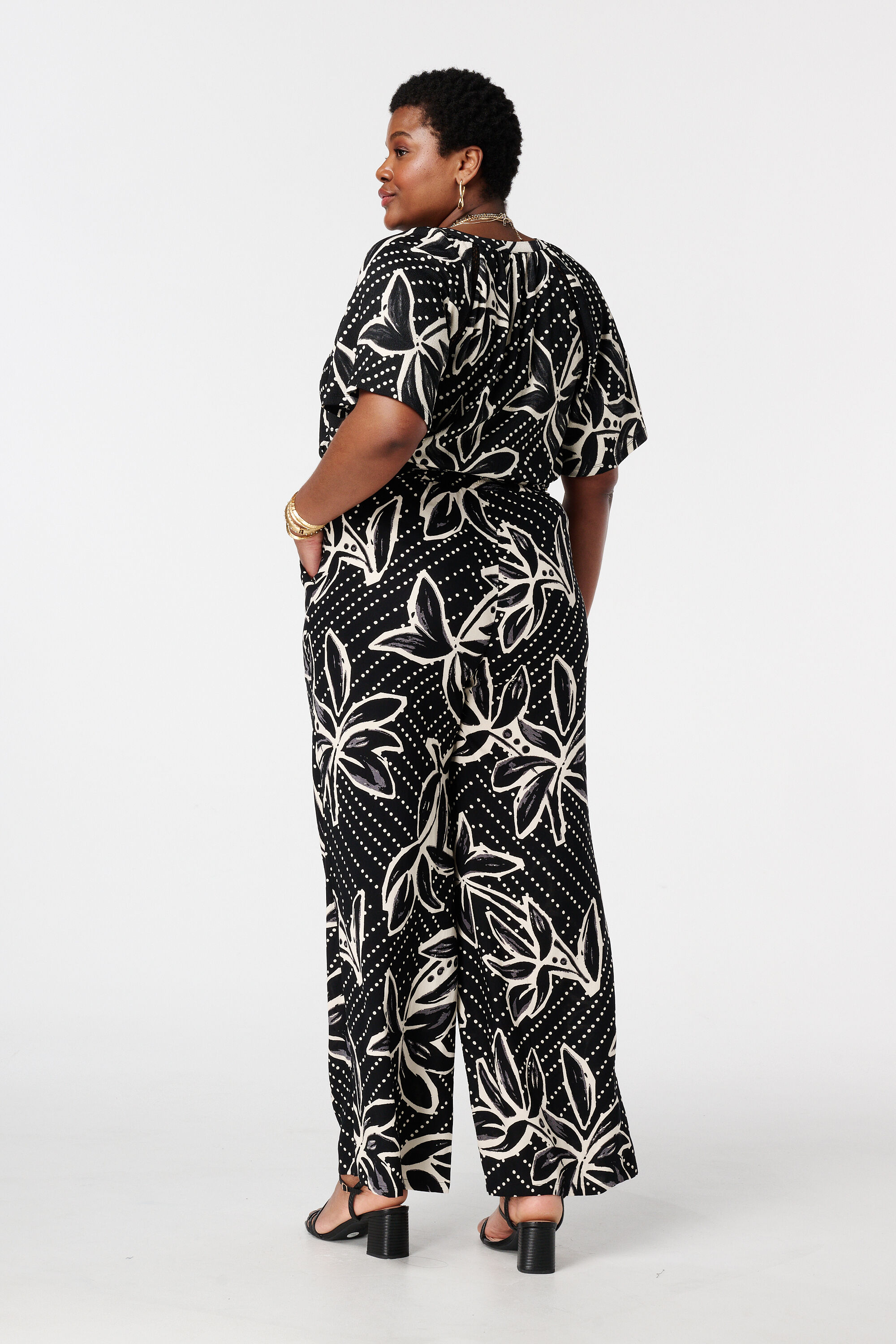 Wide-Leg-Hose mit Print image number 3