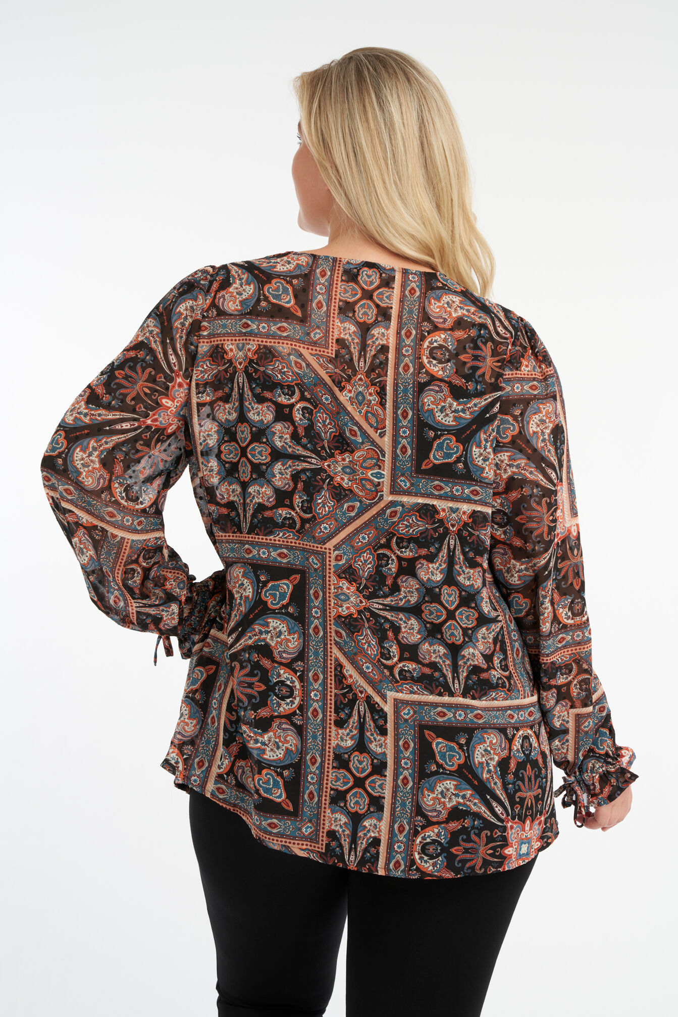 Bluse mit Paisley-Print und V-Ausschnitt image number 3