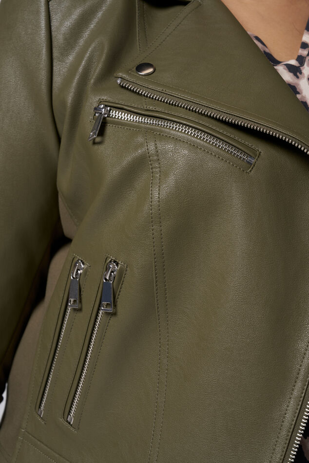 Lederlook-Jacke Jacke mit silbernen Verzierungen  image number 4
