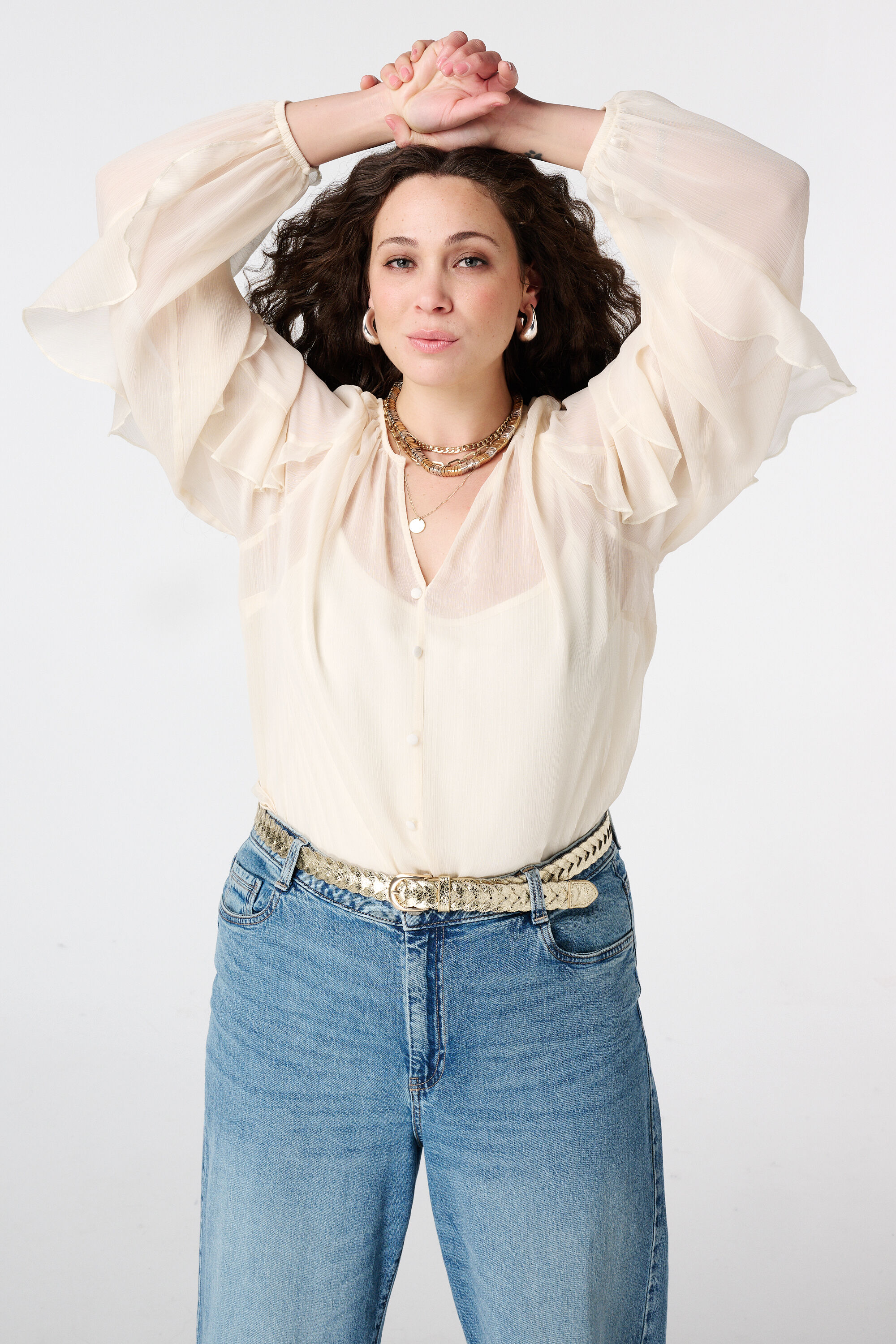 Bluse mit Volants image number 3