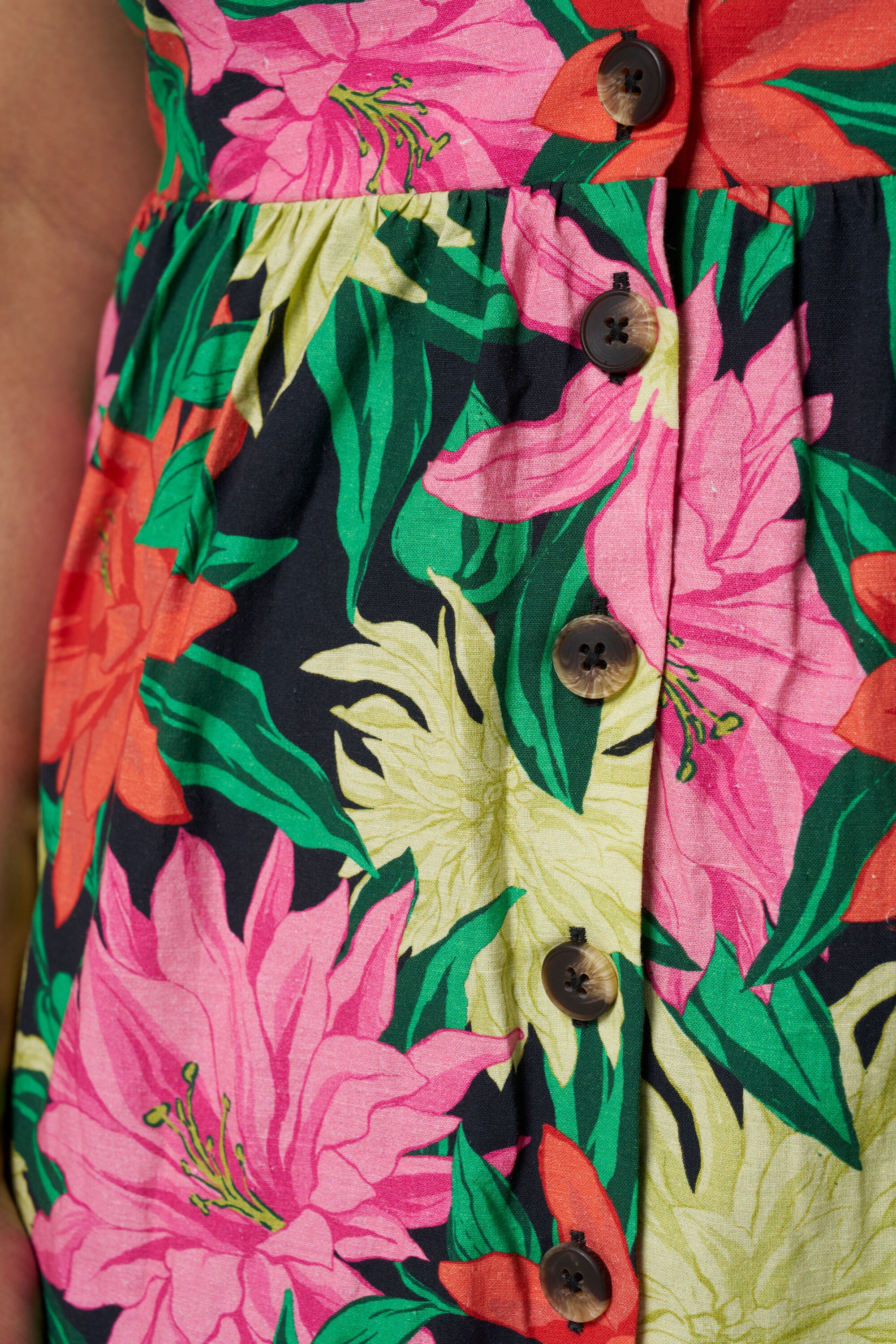 Midikleid mit Kn&ouml;pfen und Print  image number 4