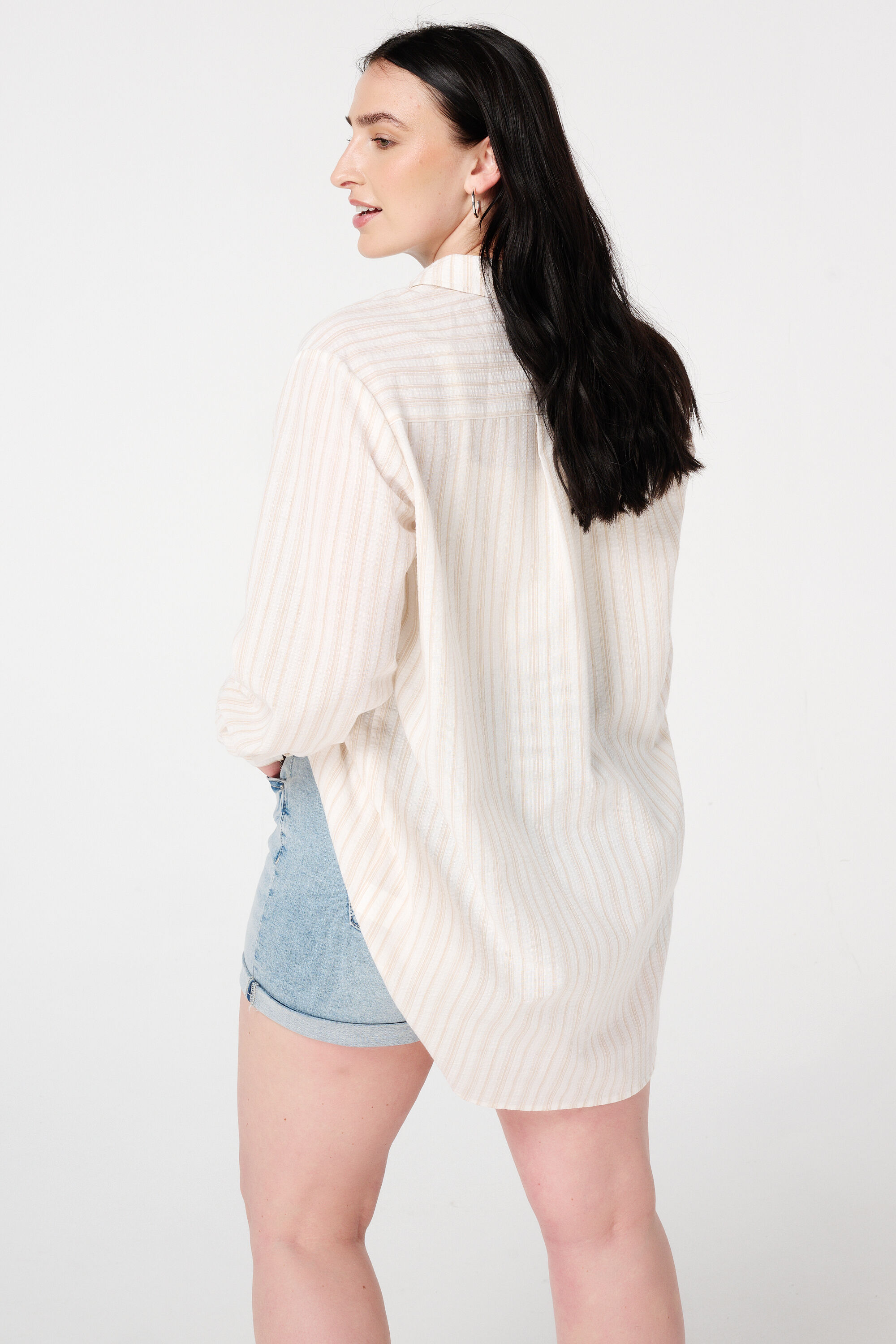 Gestreifte Baumwollbluse image number 3