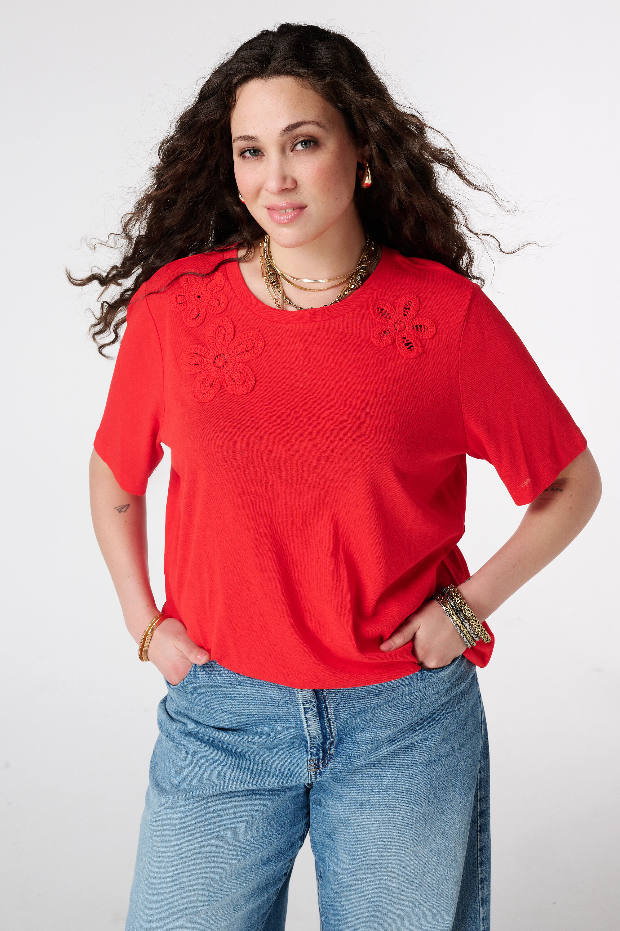 T-Shirt mit 3D-Herzen image number 0