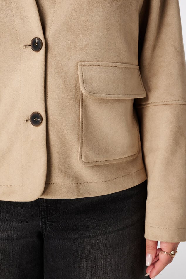 Suèdine jacket with button closure image number 6