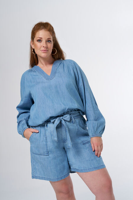 Bluse im Jeans-Look