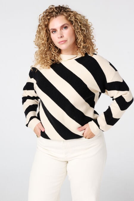 Pullover mit diagonalen Streifen Pullover mit diagonalen Streifen