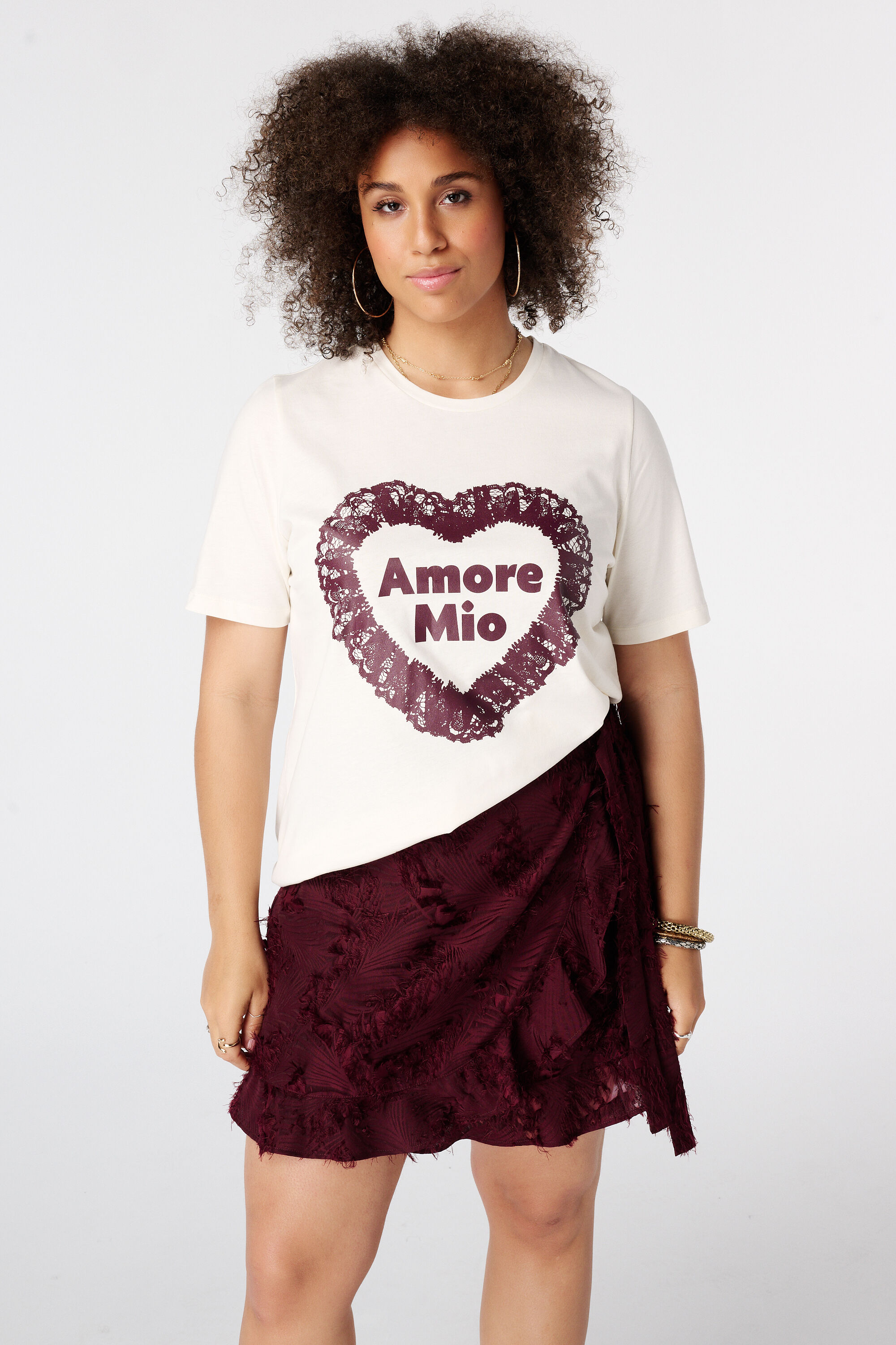 T Shirt mit Spitzenmotiv