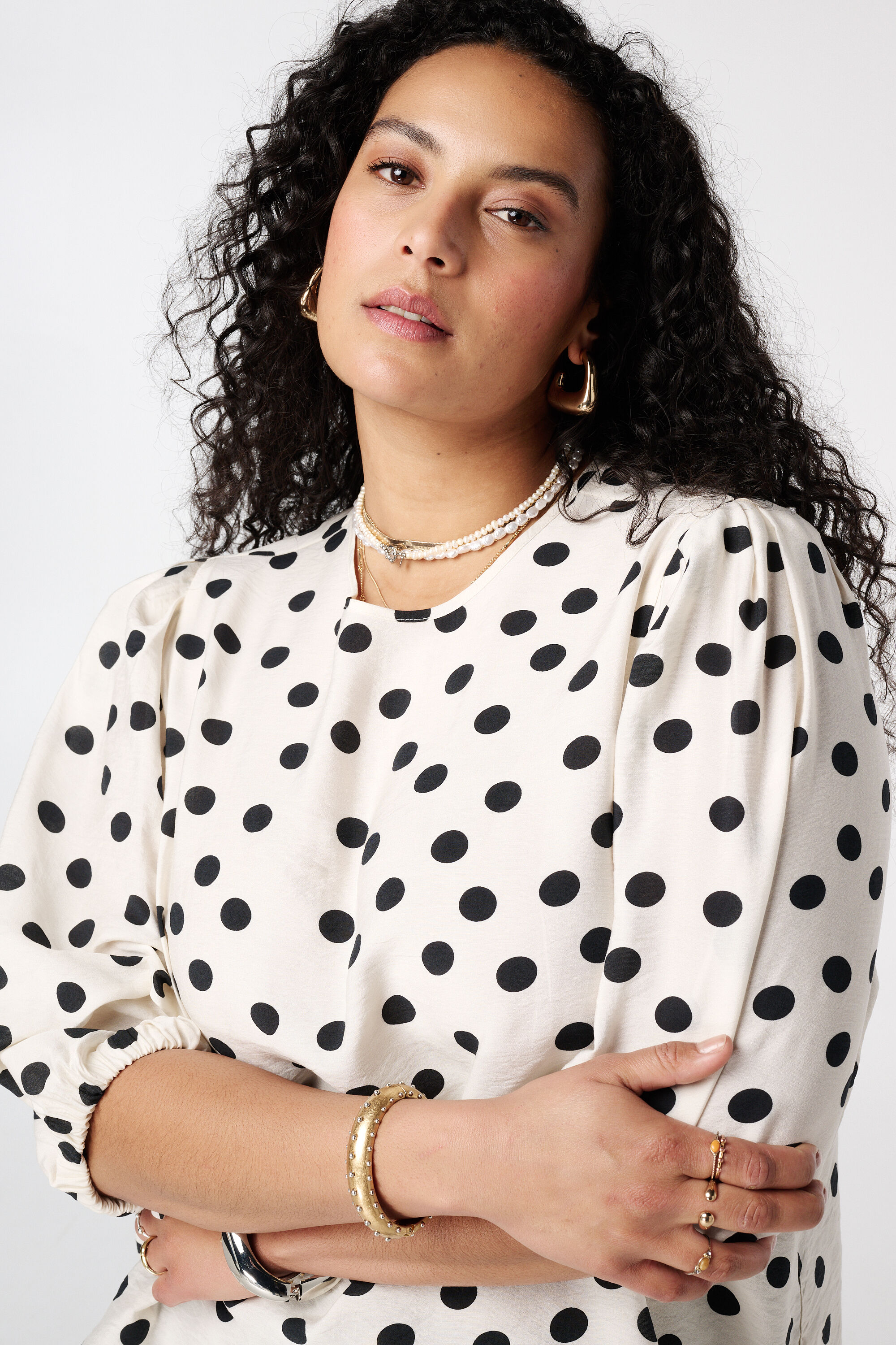 Bluse mit Polka Dot Muster image number 4