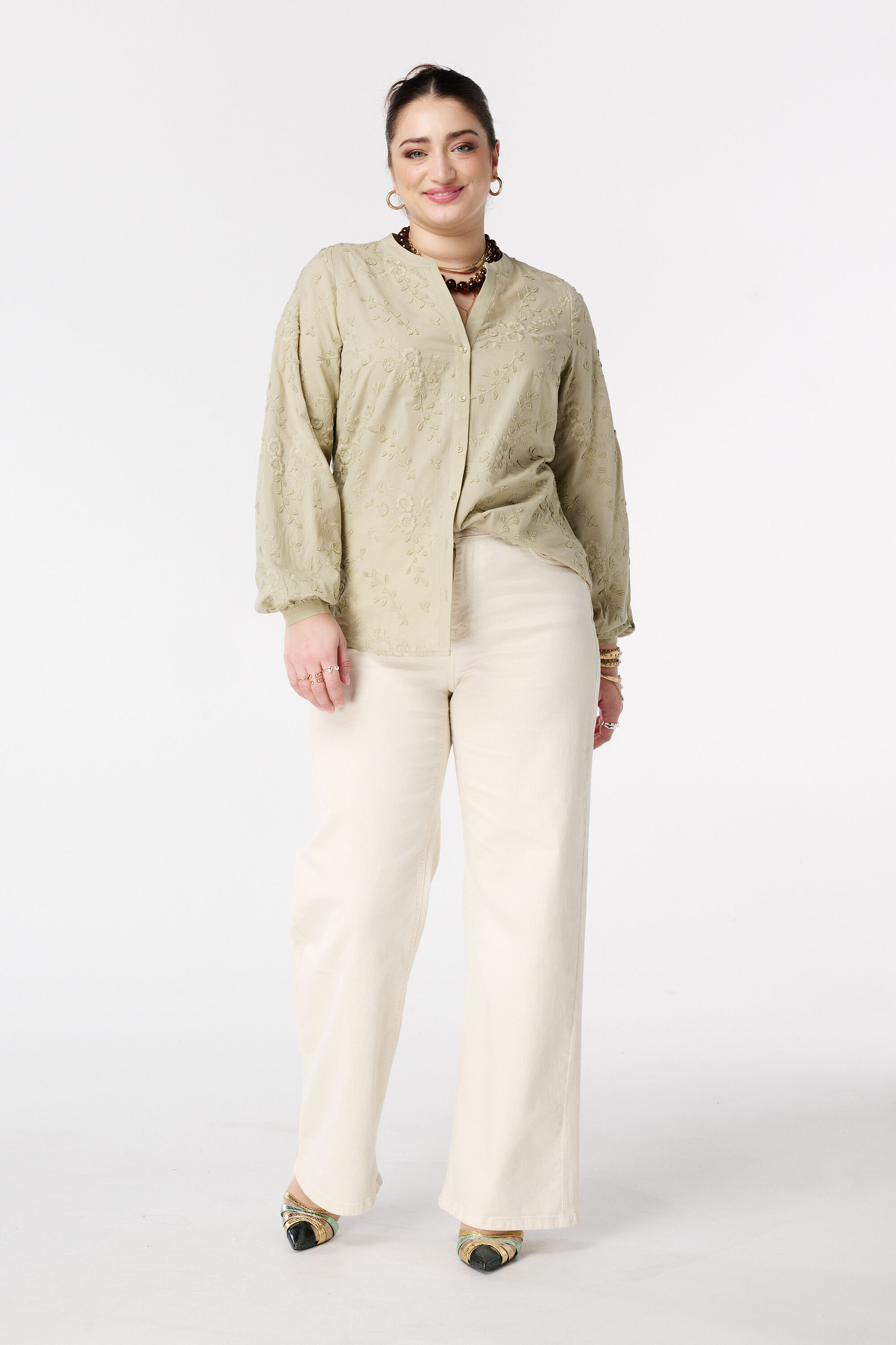 Bluse mit 3D-Blumenprint image number 5