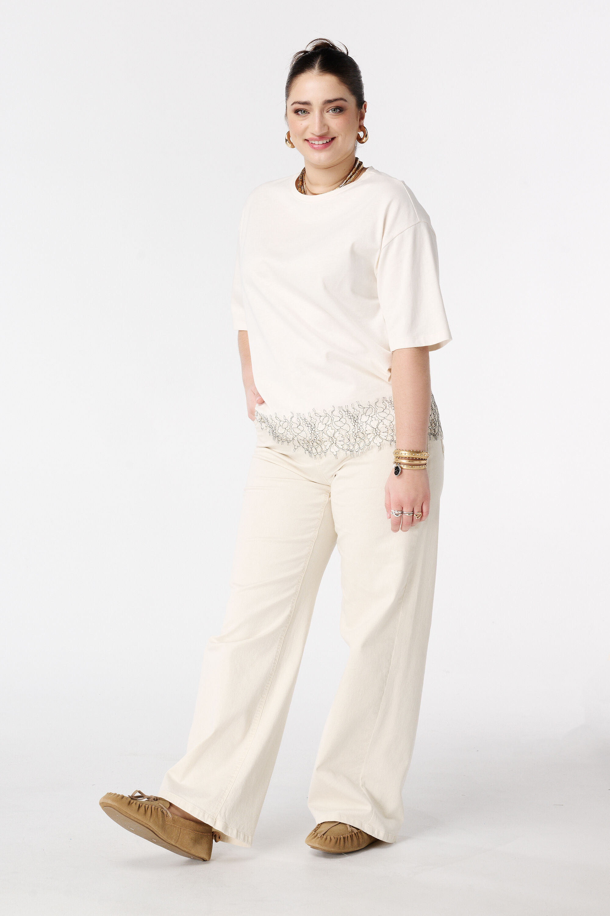 Oversize T-Shirt mit Spitze image number 5