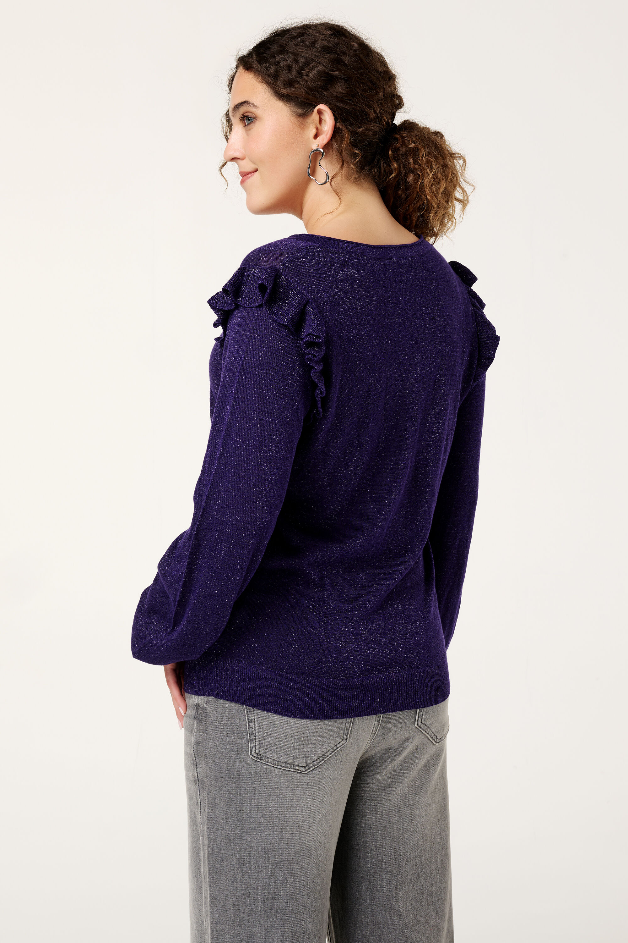 Pullover mit R&uuml;schen und Glitzer image number 3