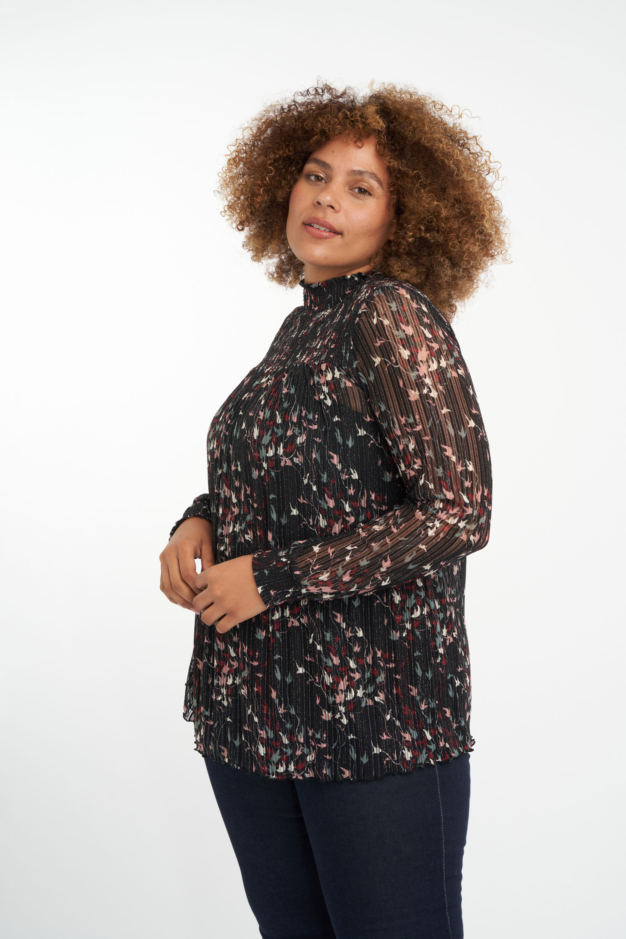 Halb durchsichtiges Top mit Print image number 6