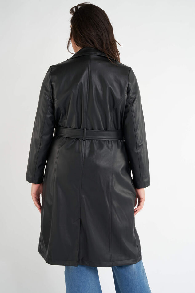 Kunstlederjacke mit Gürtel image number 3
