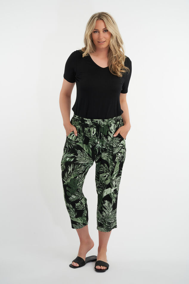 Weit geschnittene Hose mit Print image number 4