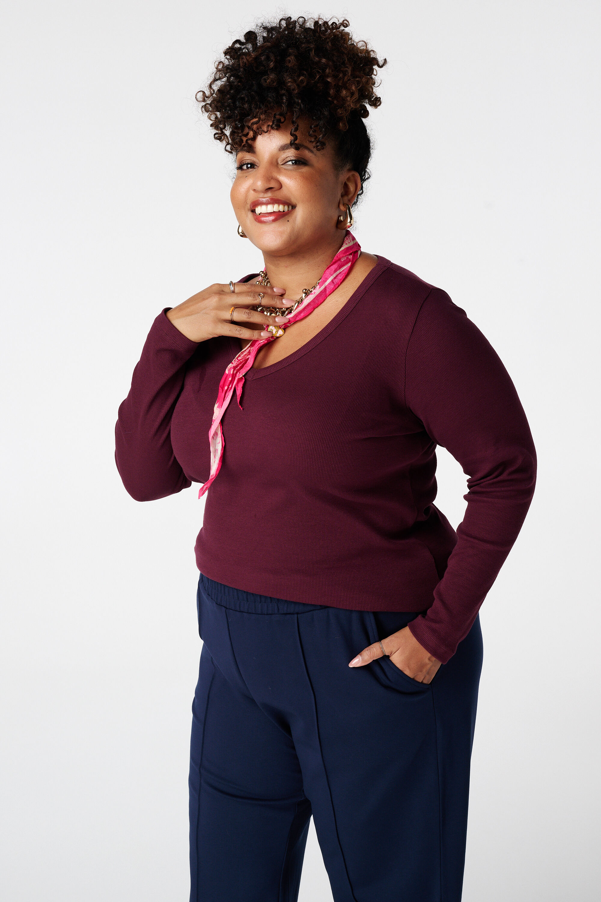 Geripptes Langarmshirt