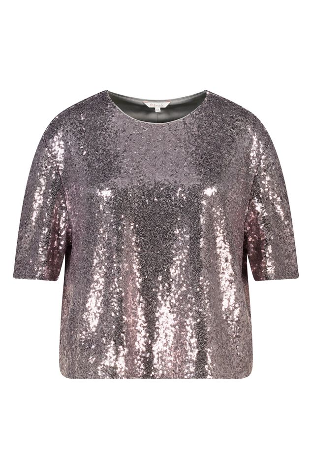 Kurzärmliges Paillettentop image number 1