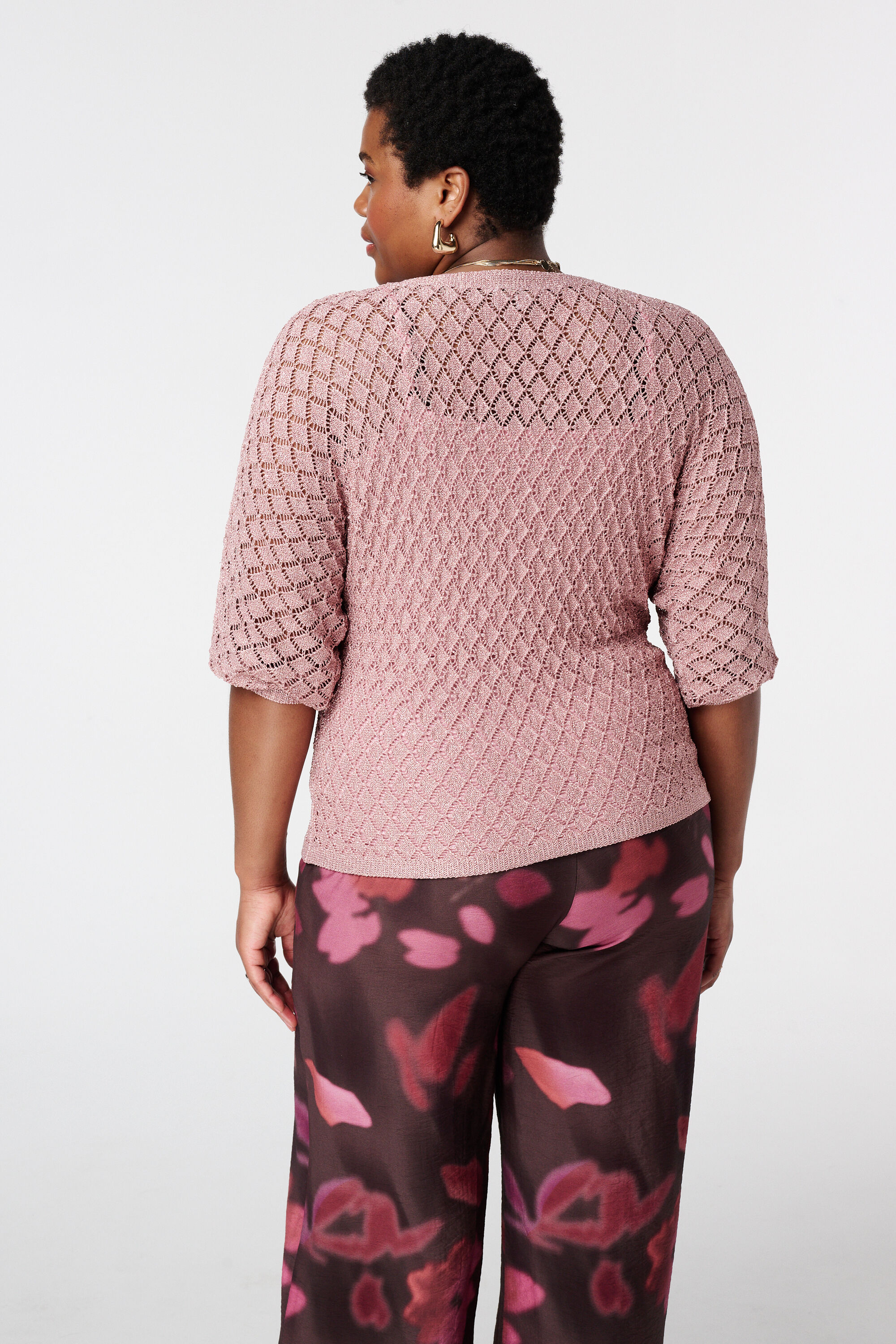 Geh&auml;kelter Pullover mit Lurex image number 3