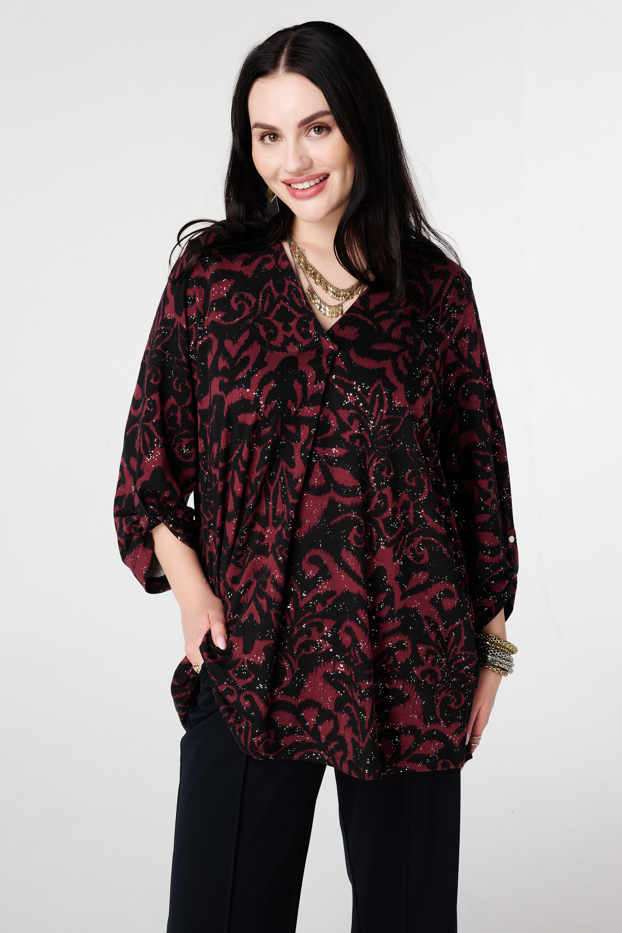 Top mit Stretch und Folienprint