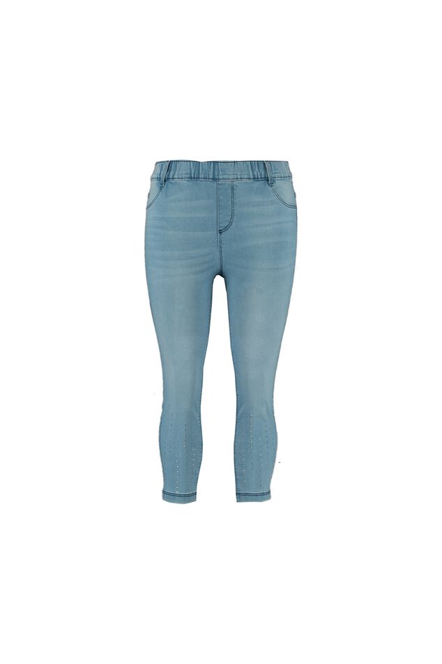 Kurz geschnittene POPPY Treggings mit Strasssteinen. image number 1