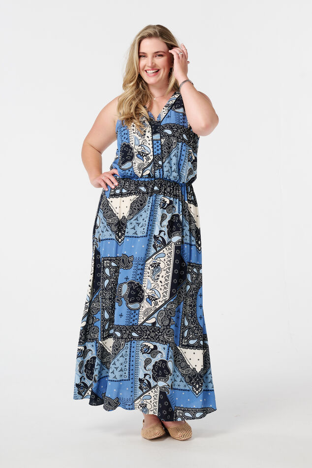 Ärmelloses Maxikleid mit Paisleymuster image number 5
