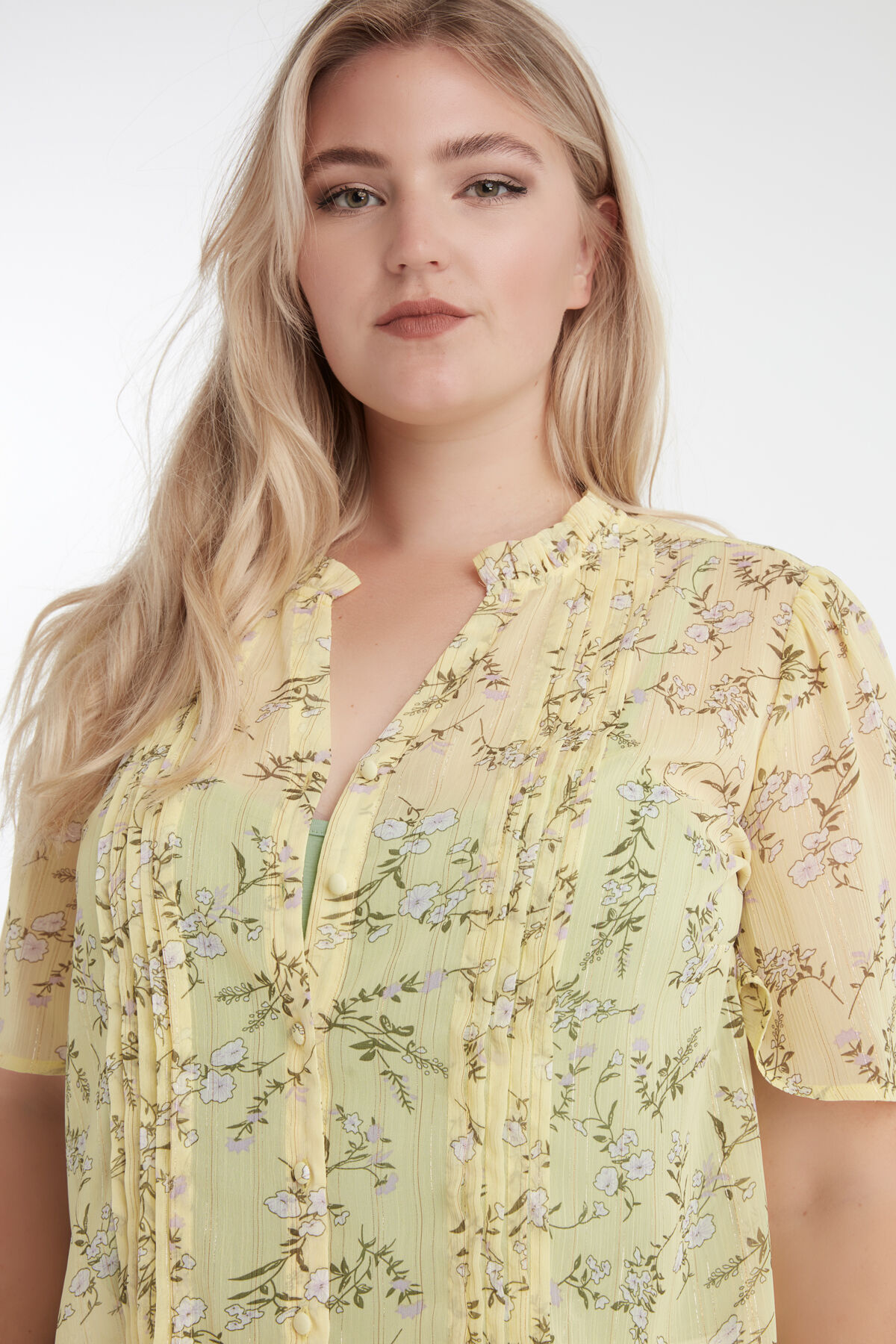 Bluse mit floralem Print und Lurex-Streifen image number 5