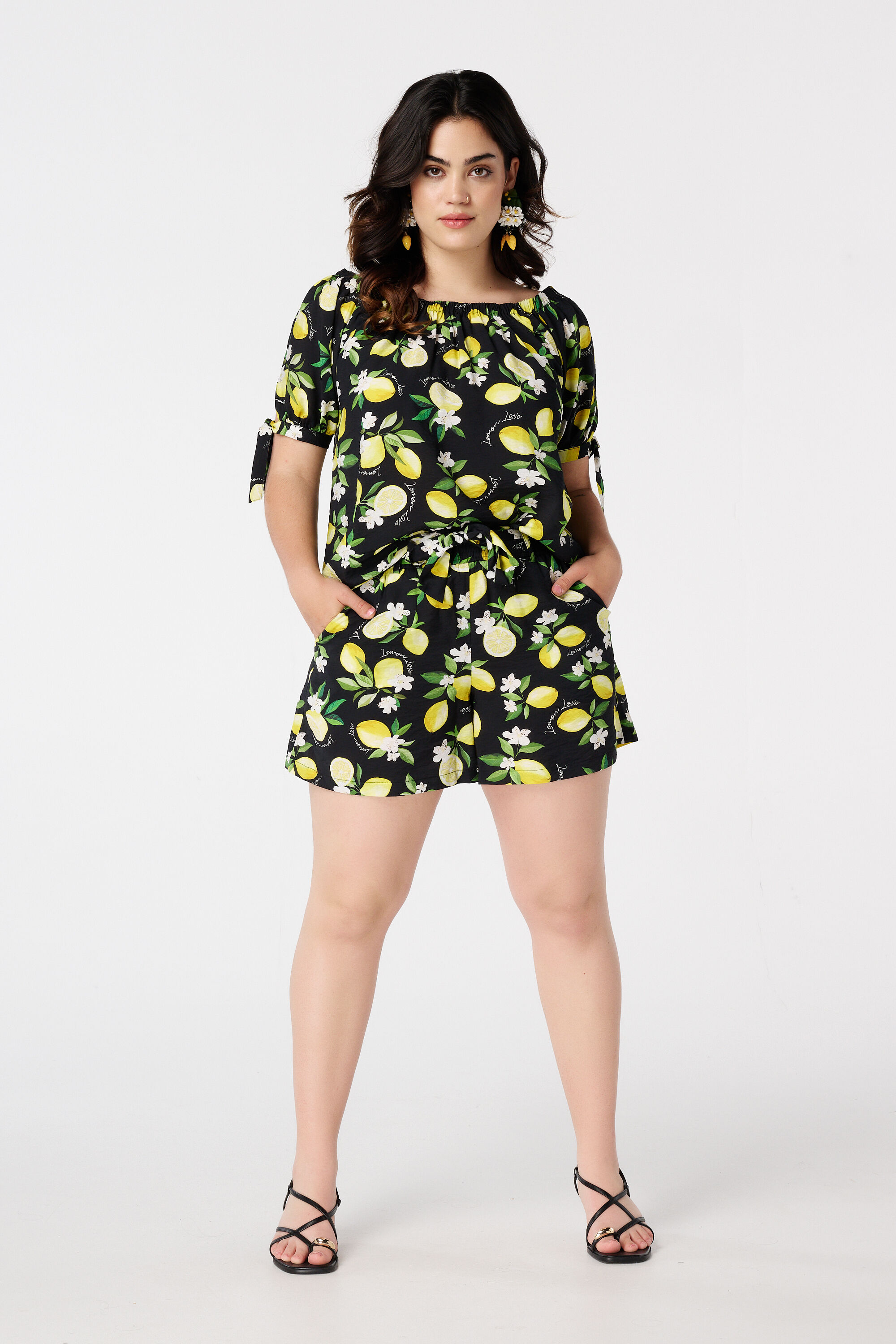 Off-Shoulder-Bluse mit Print image number 5