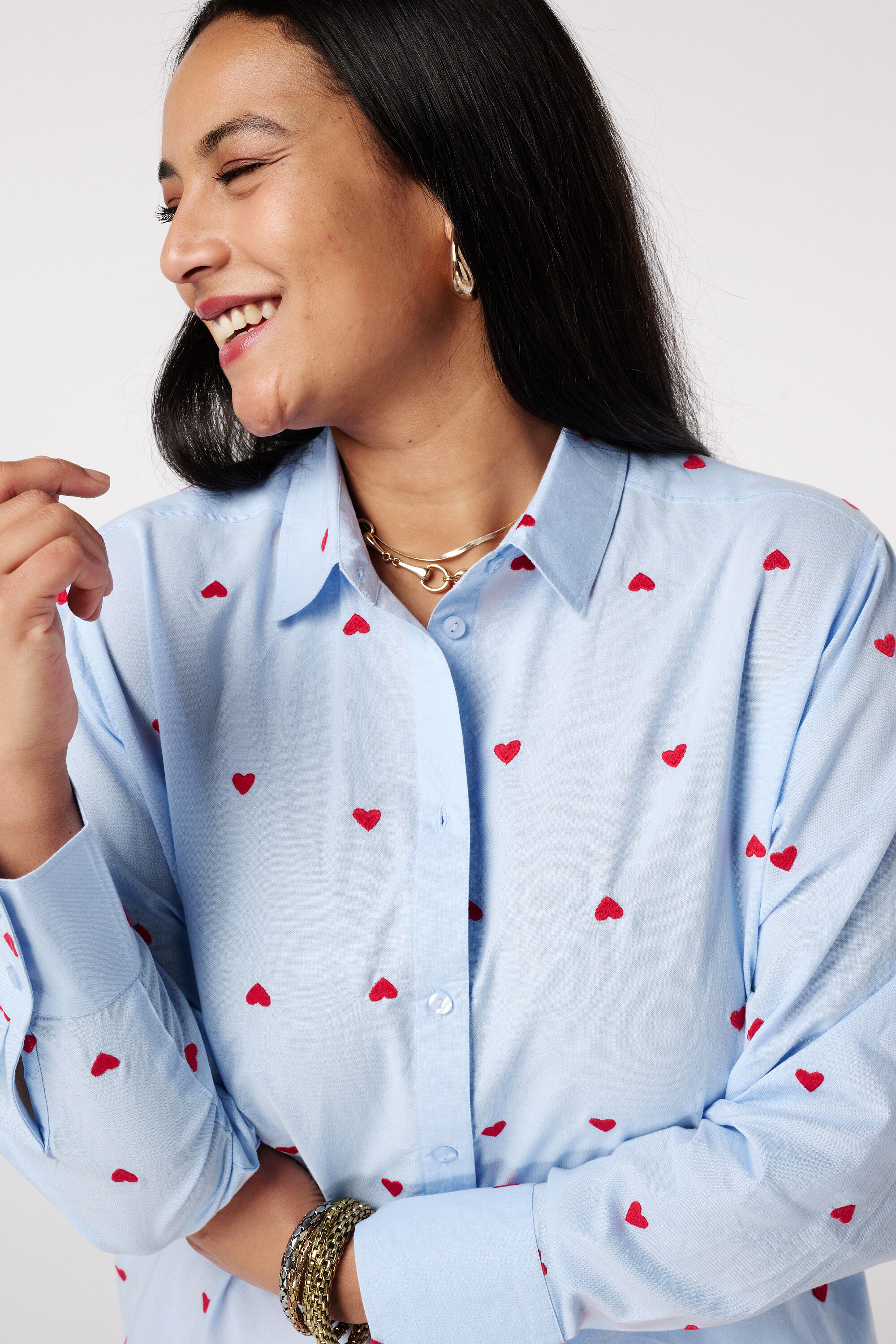 Bluse mit Herzmuster image number 4