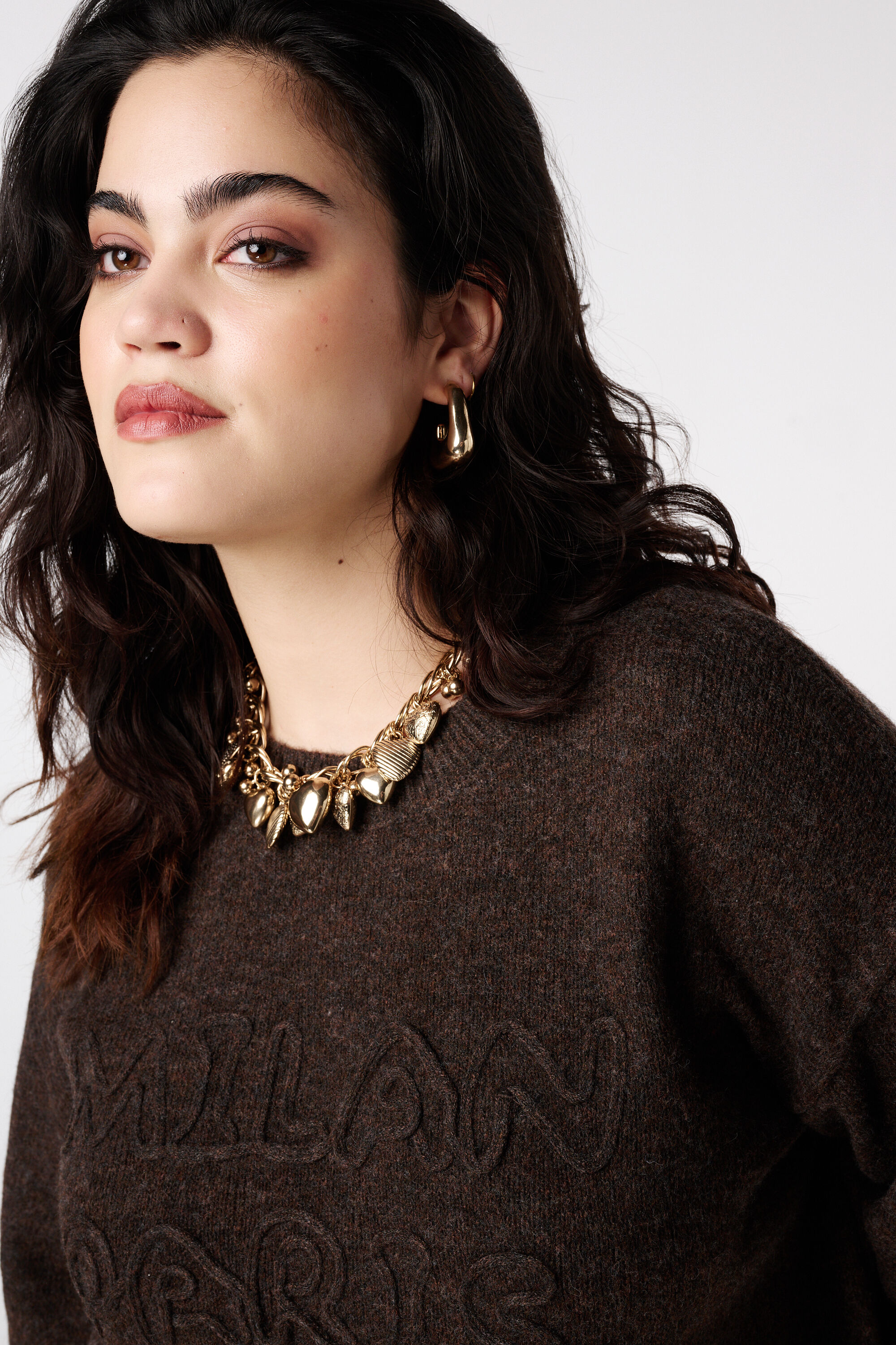 Gestrickter Pullover mit Aufdruck image number 4