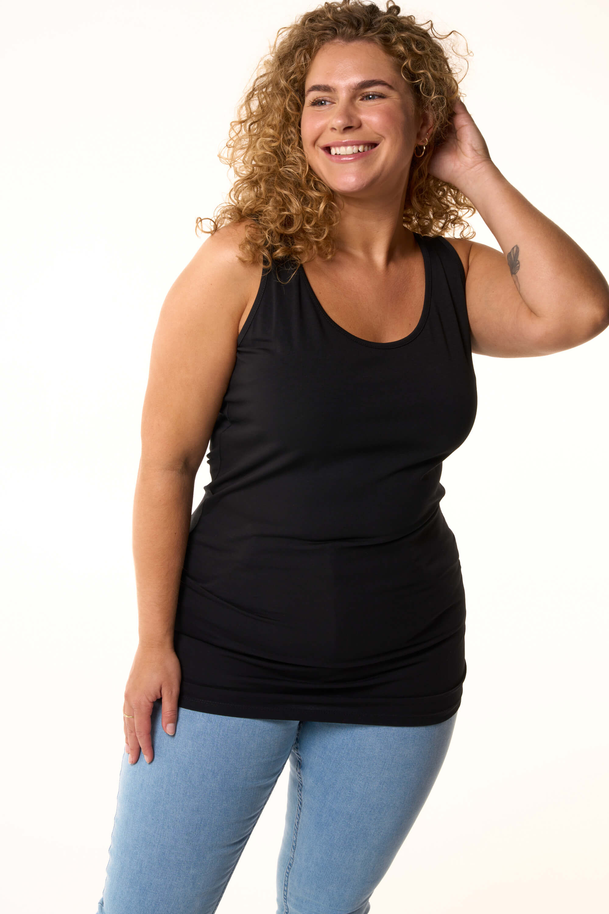 Langes Baumwoll-Singlet - Zweierpack image number 5