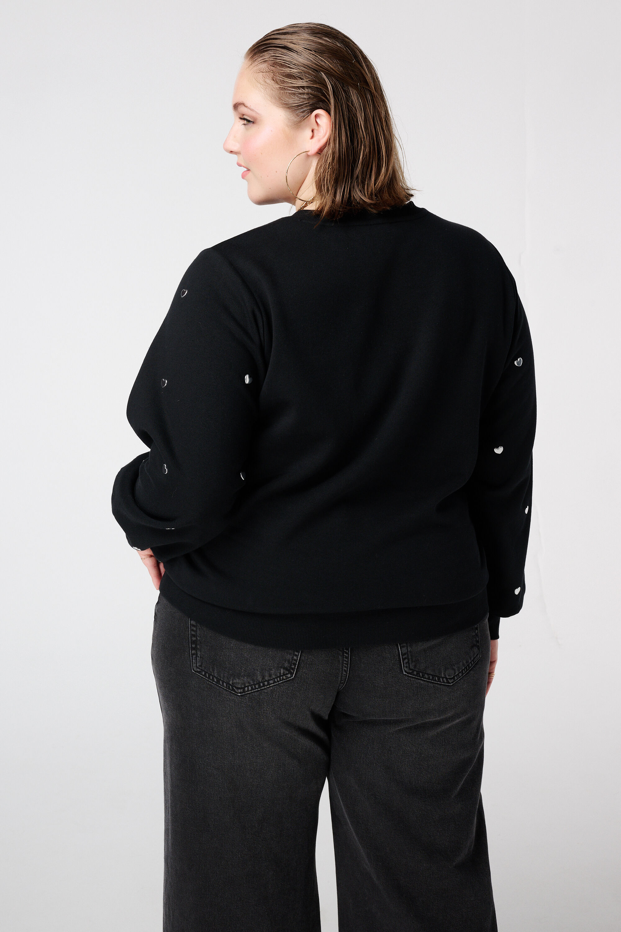 Sweatshirt mit Aufdruck und Herzen image number 3