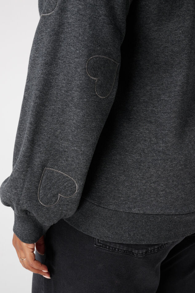 Sweatshirt mit gestickten Herzen image number 6