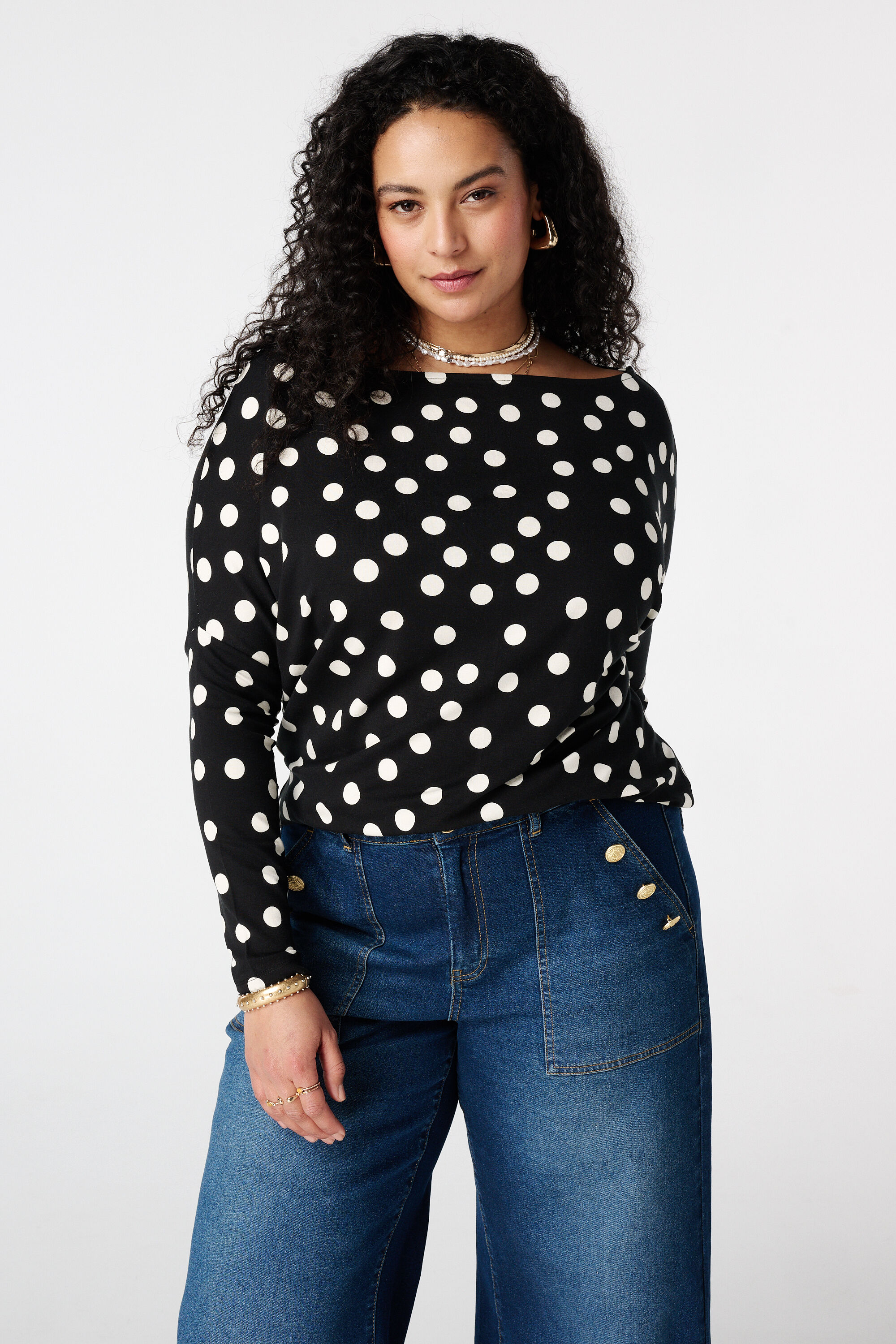 Top mit U Boot Ausschnitt