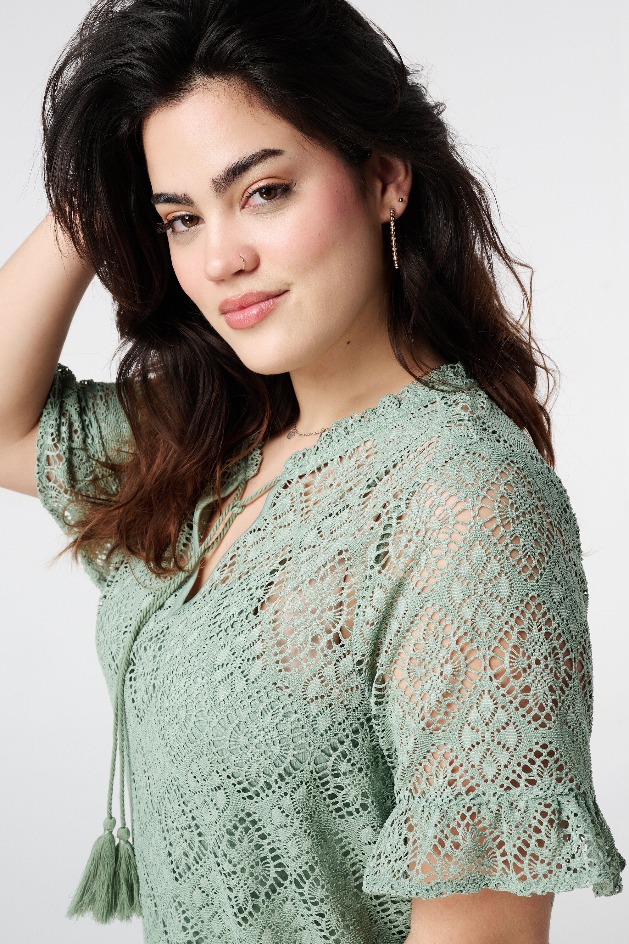 Spitzentop mit kurzen &Auml;rmeln  image number 4