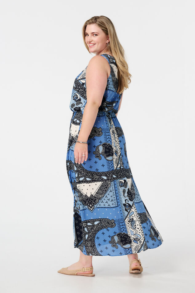 Ärmelloses Maxikleid mit Paisleymuster image number 3