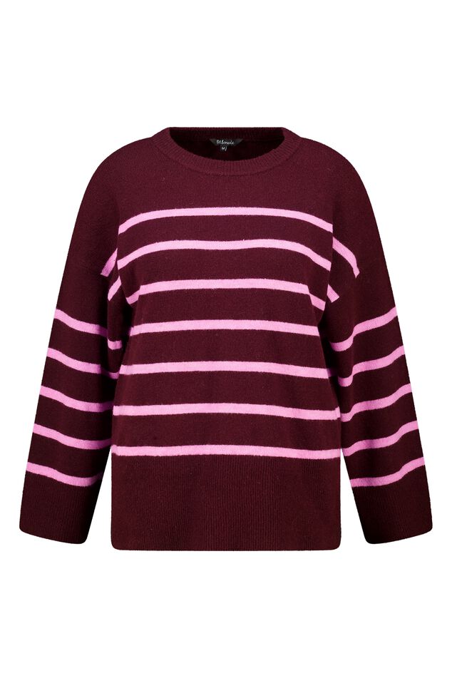 Strickpullover mit Streifen und Schlitz image number 1