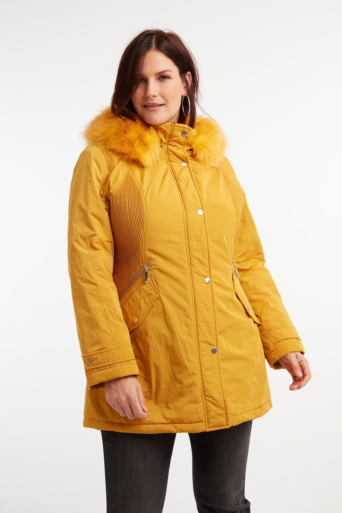 Parka mit Kragen aus Kunstfell image number 4