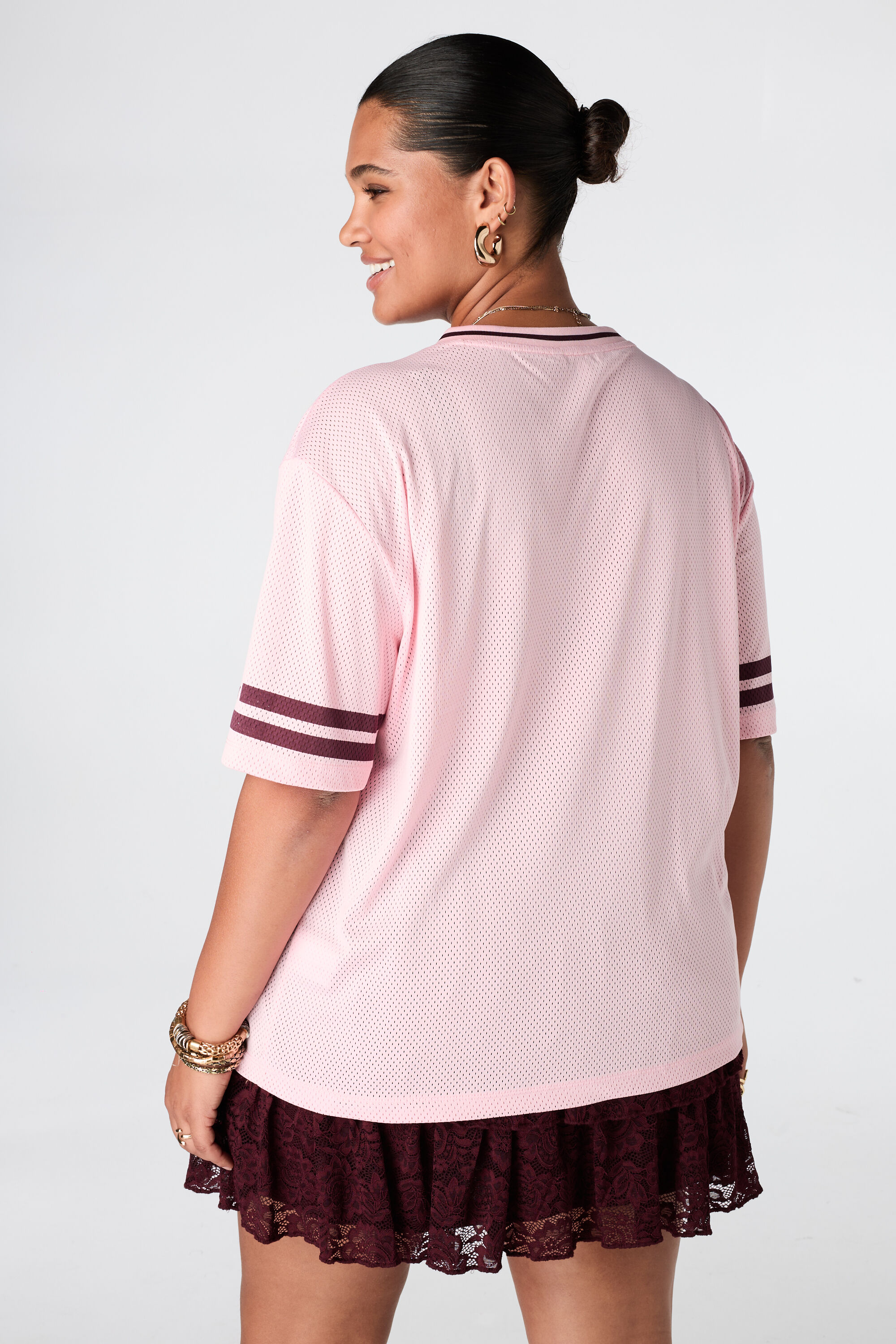 Oversize Jersey mit sportivem Print image number 1