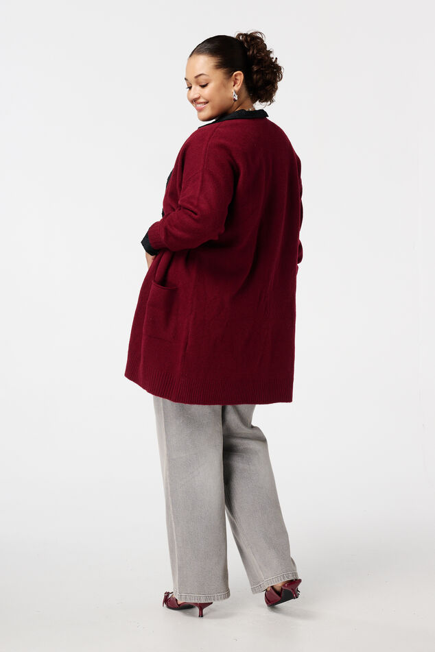 Mittellange Strickjacke mit Eingrifftaschen image number 3