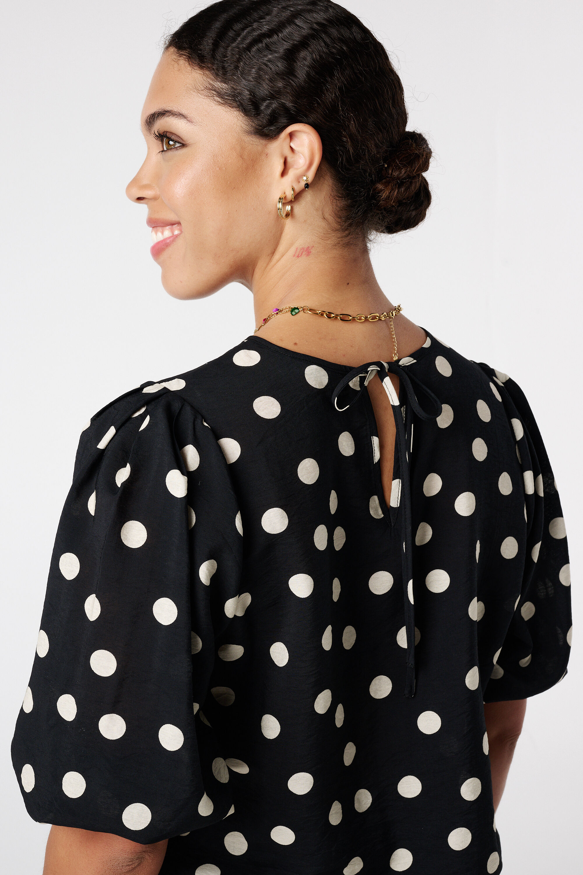 Bluse mit Punktmuster image number 4