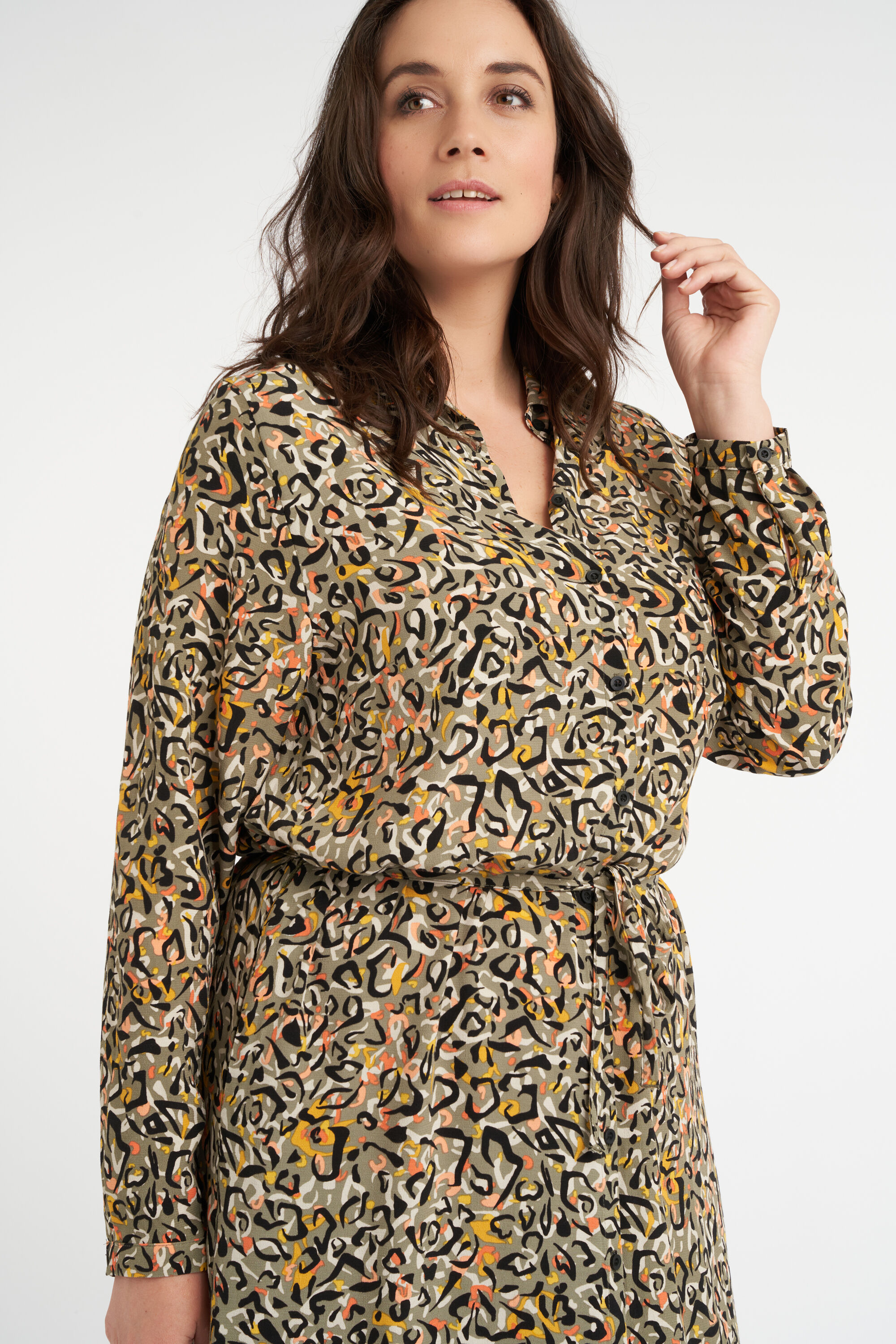 Langes Kleid mit Kordelg&uuml;rtel image number 5