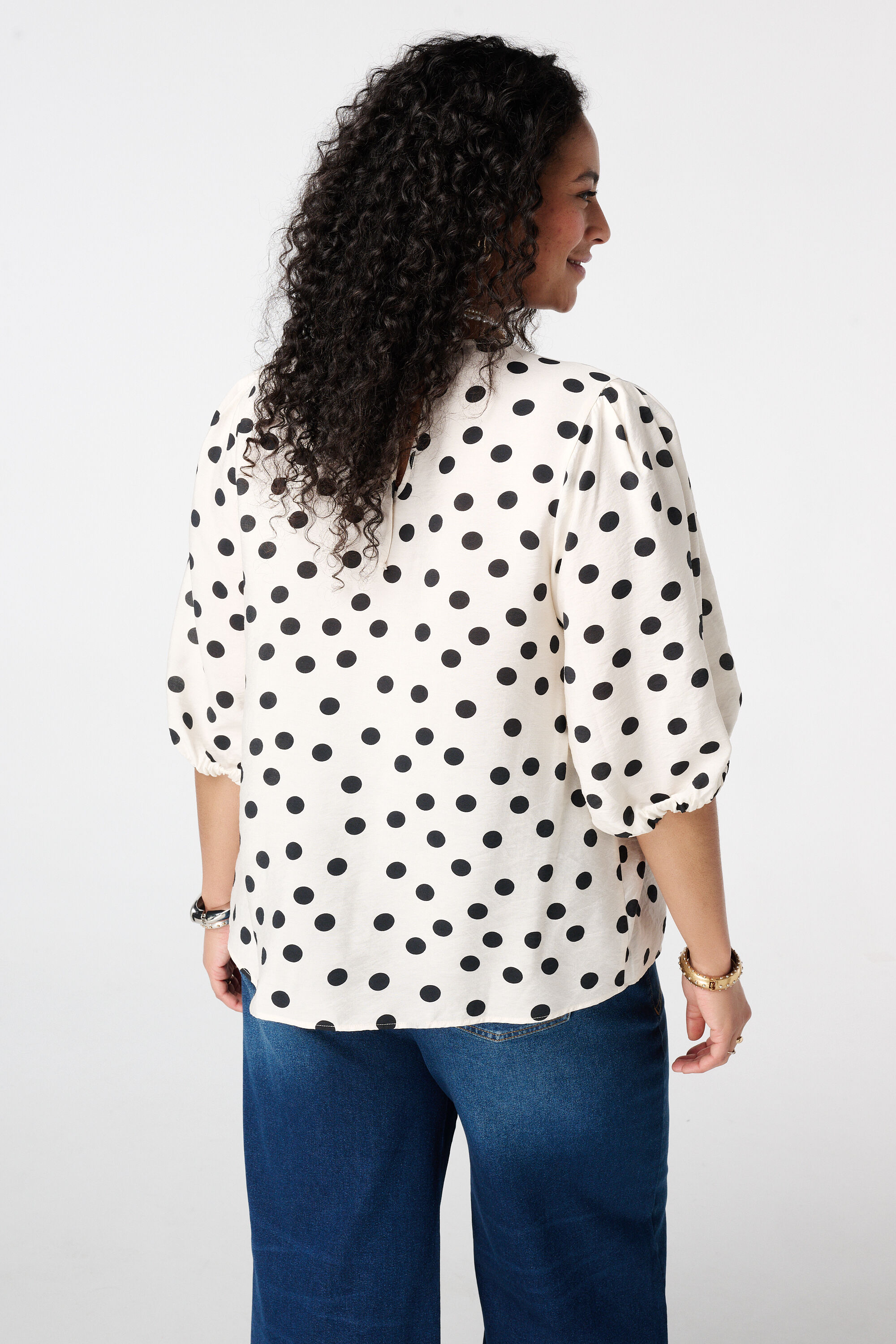 Bluse mit Polka Dot Muster image number 3
