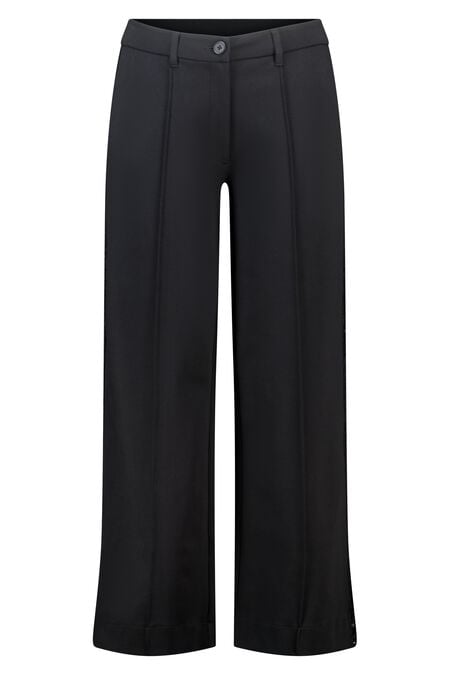 Weite Hose mit Stretch und Seitenstreifen