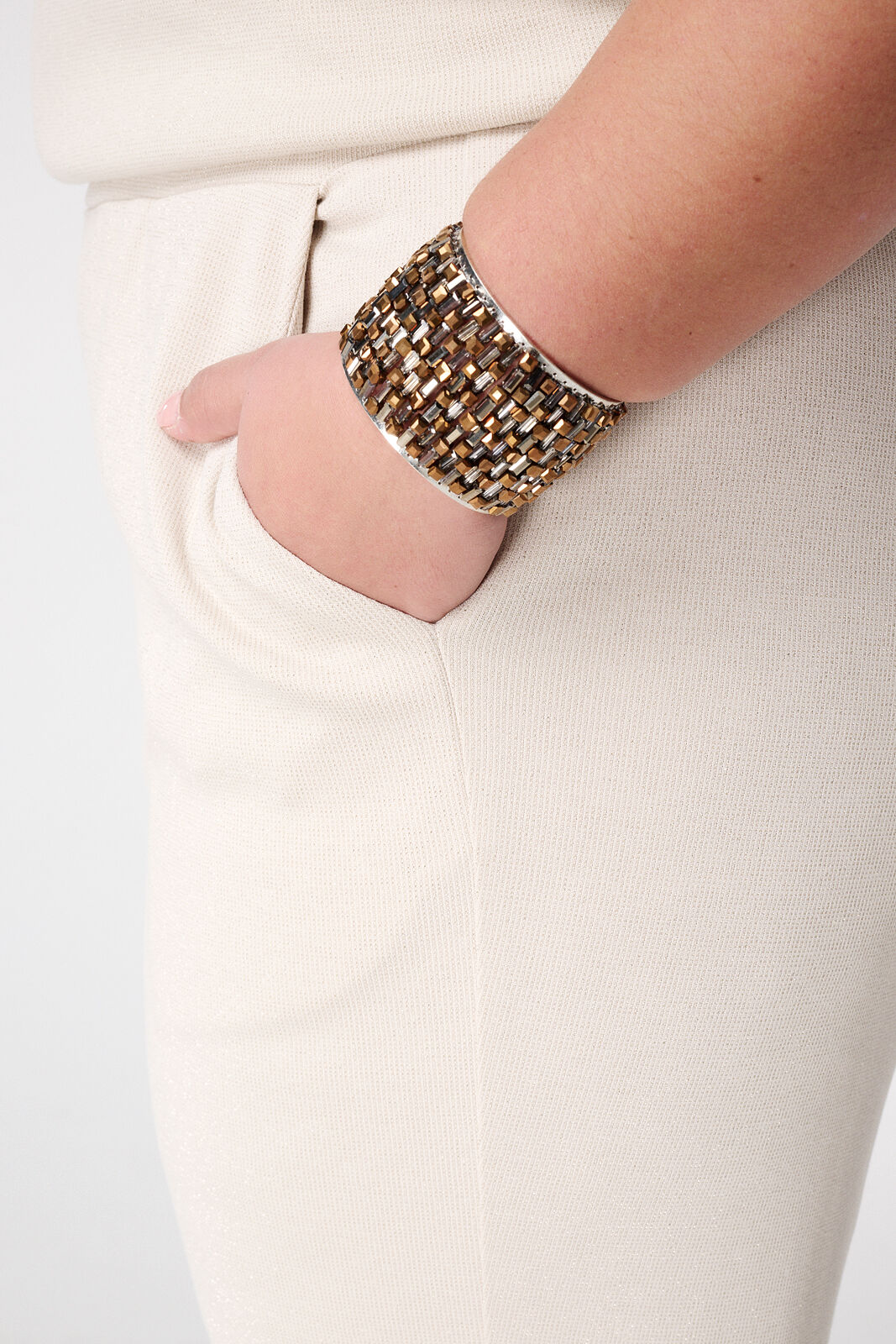 Wide-Leg-Hose mit Lurex image number 4