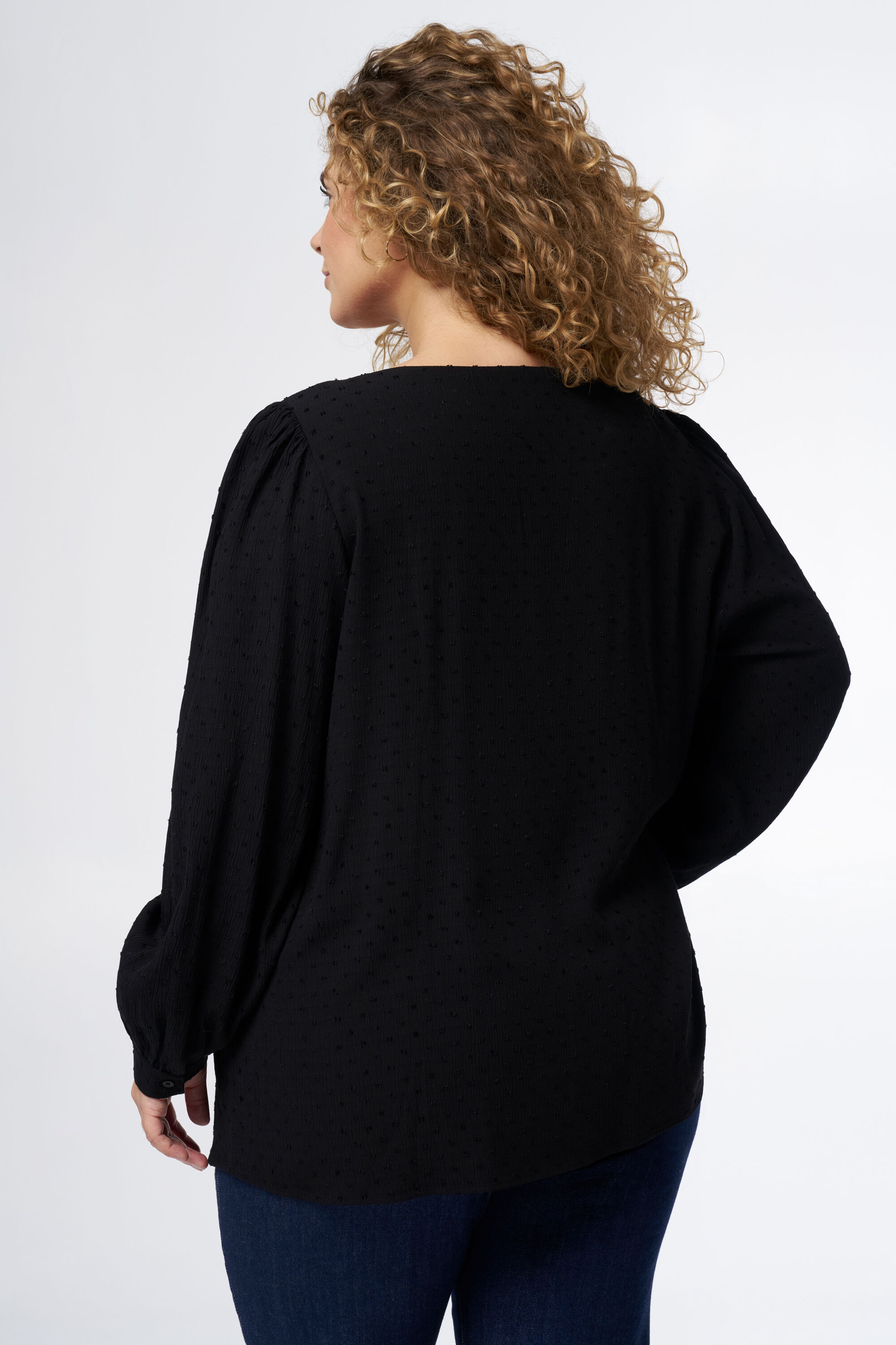 Bluse mit Verzierungen und Puff&auml;rmeln  image number 3