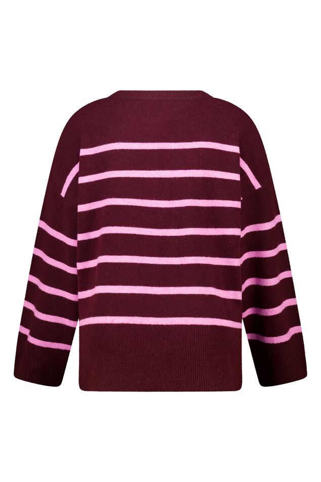 Strickpullover mit Streifen und Schlitz image number 2